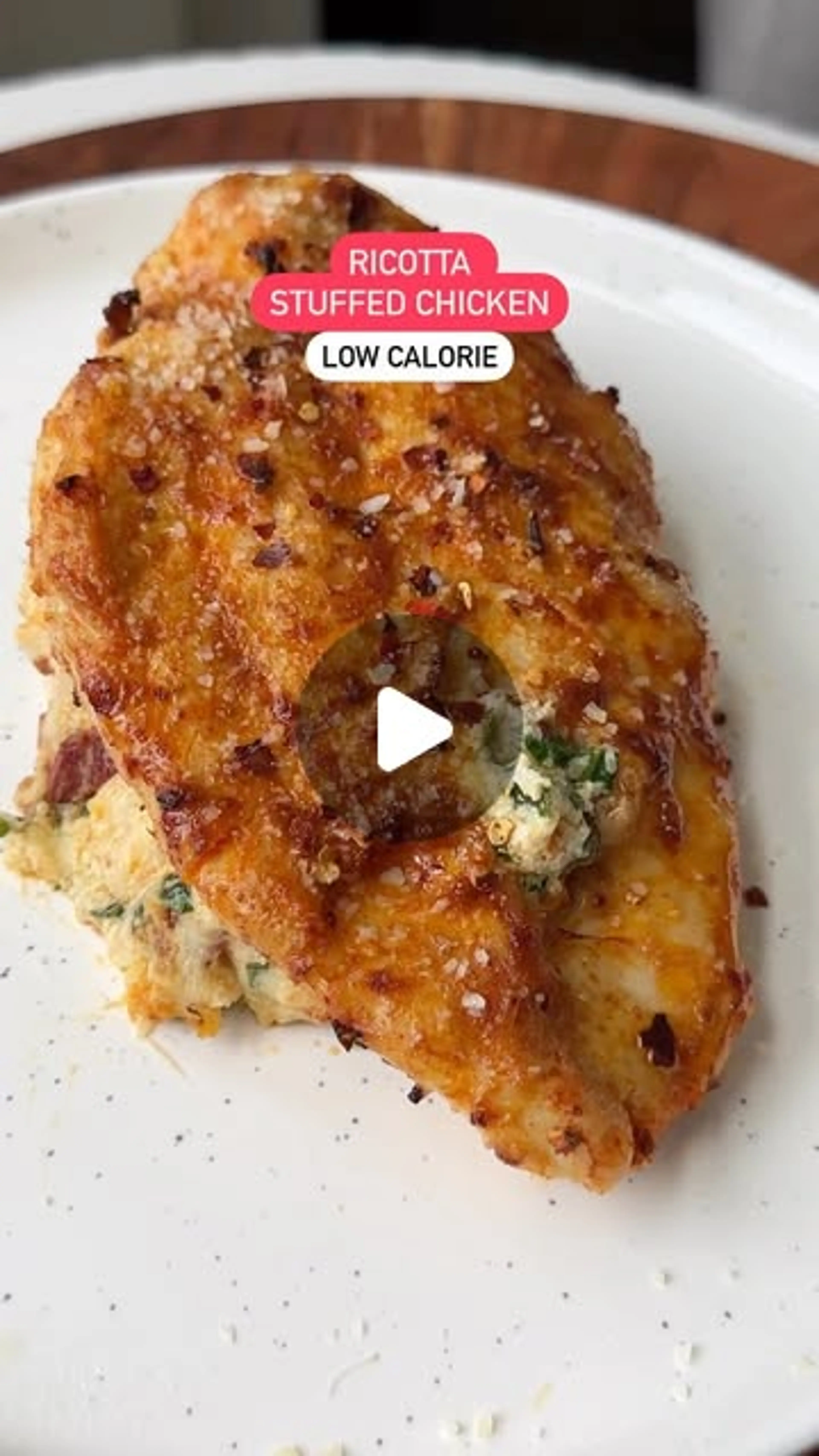 Easy 30g Protein Ricotta Stuffed Chicken