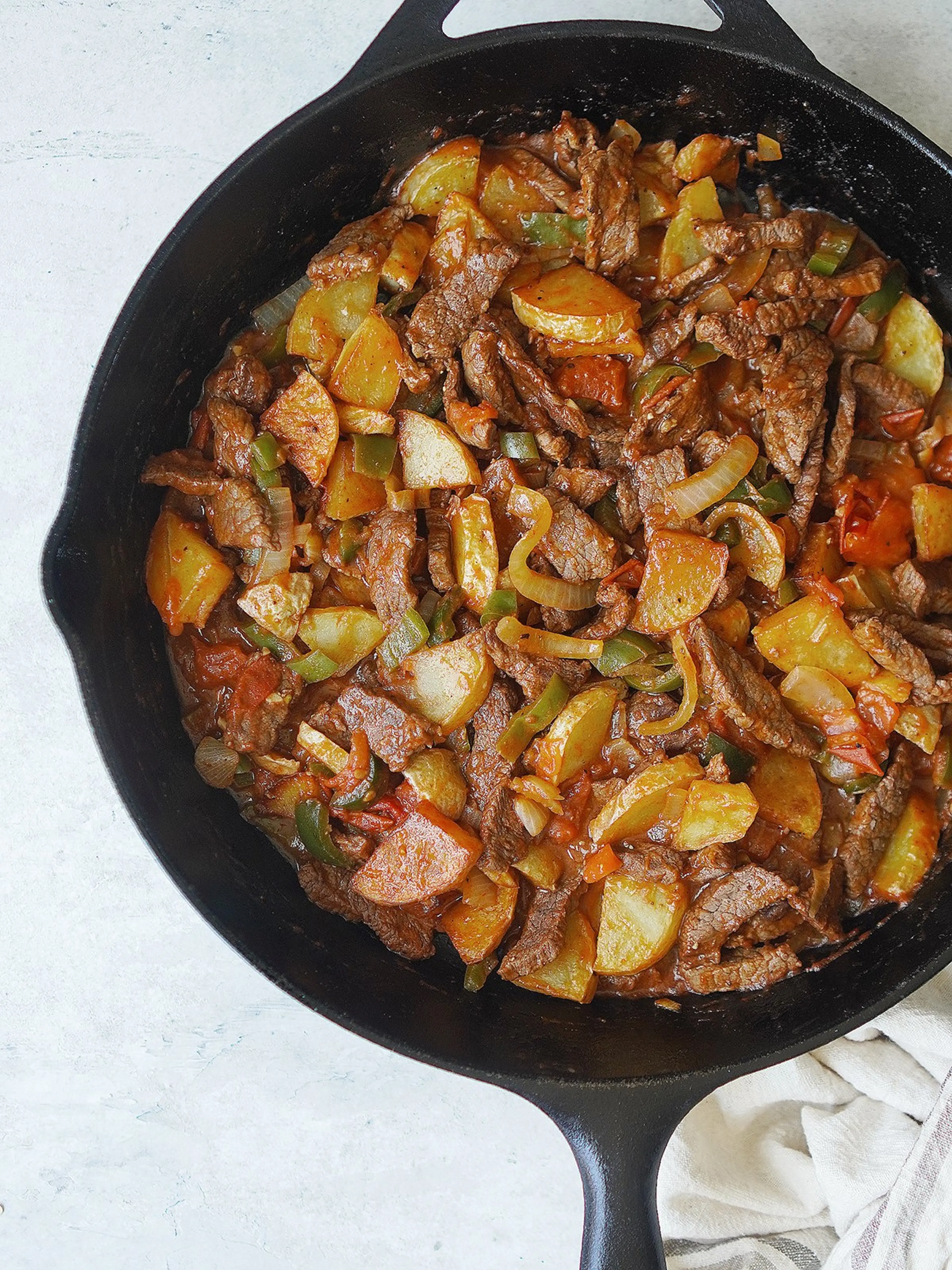 Bistec Ranchero Con Papas