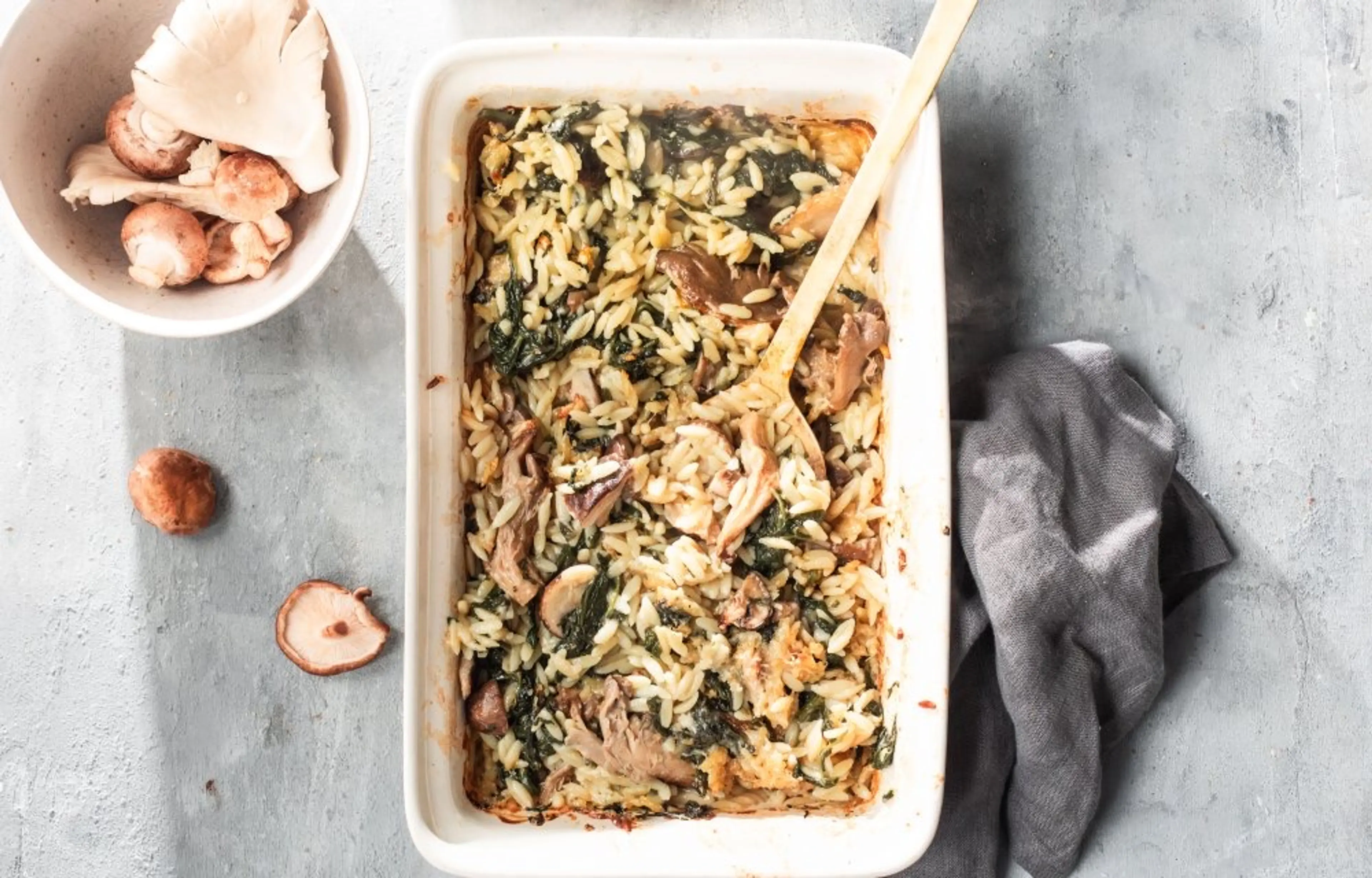 Orzo met paddenstoelen – 5 ingrediënten