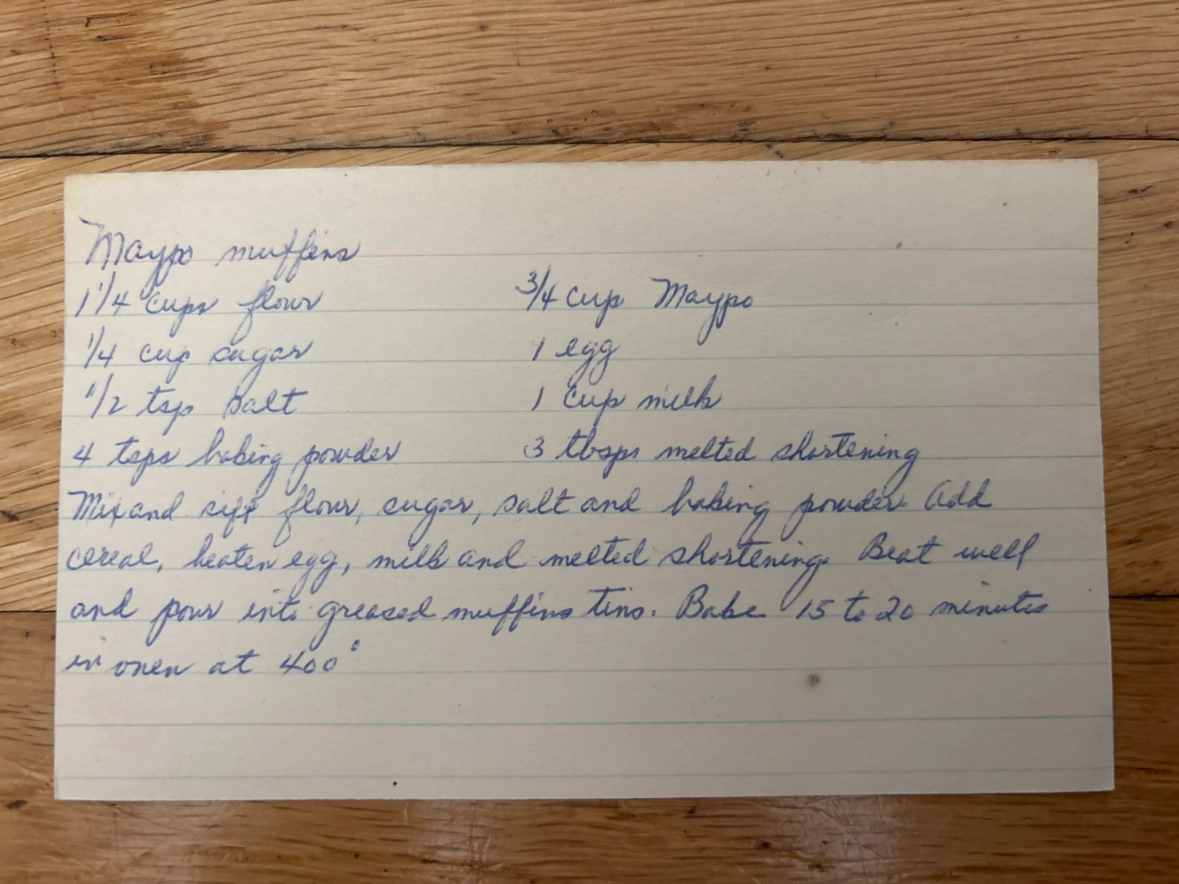 Maypo Muffins