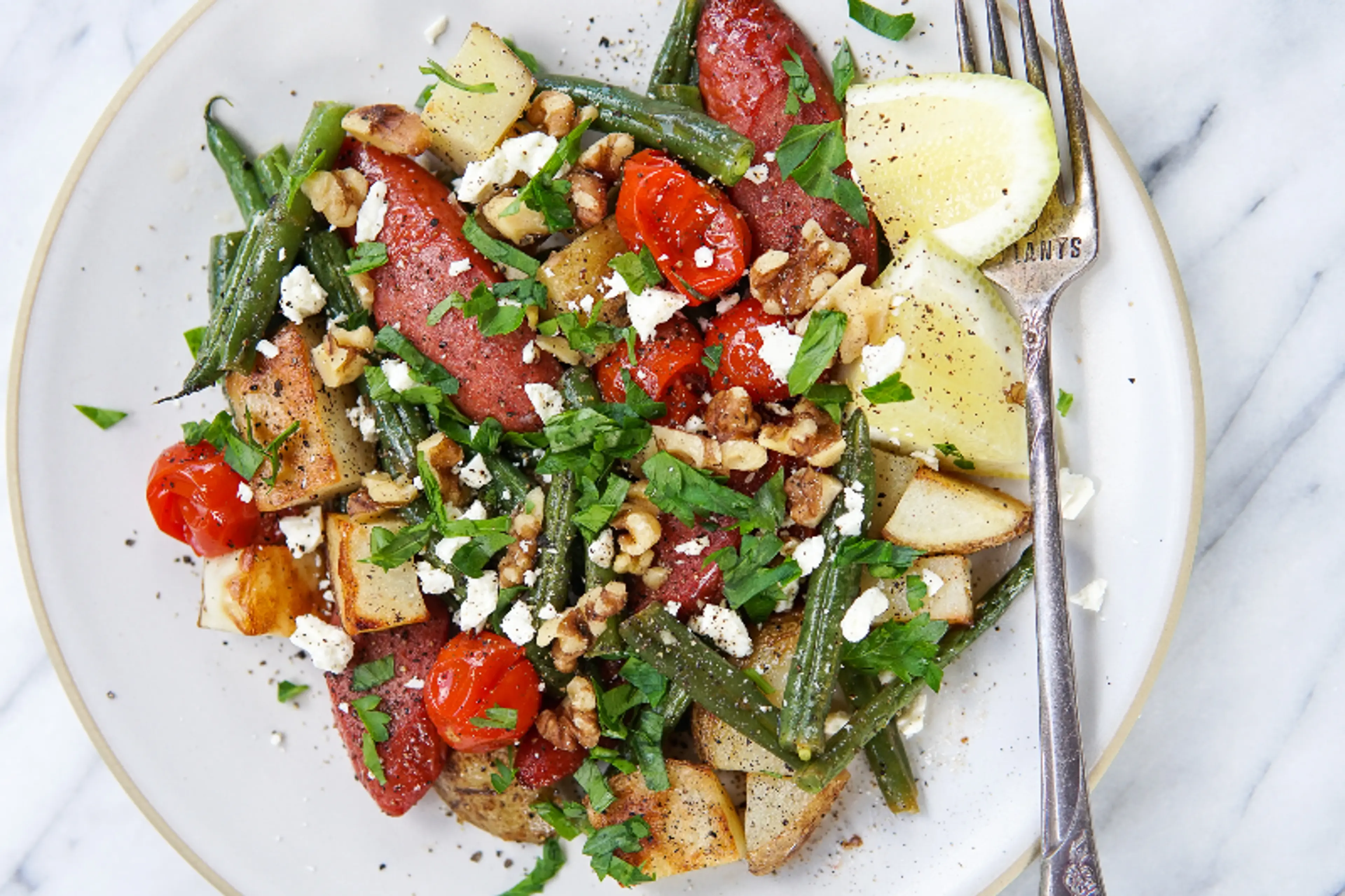 Summer Sheet Pan Sausage + Veggies