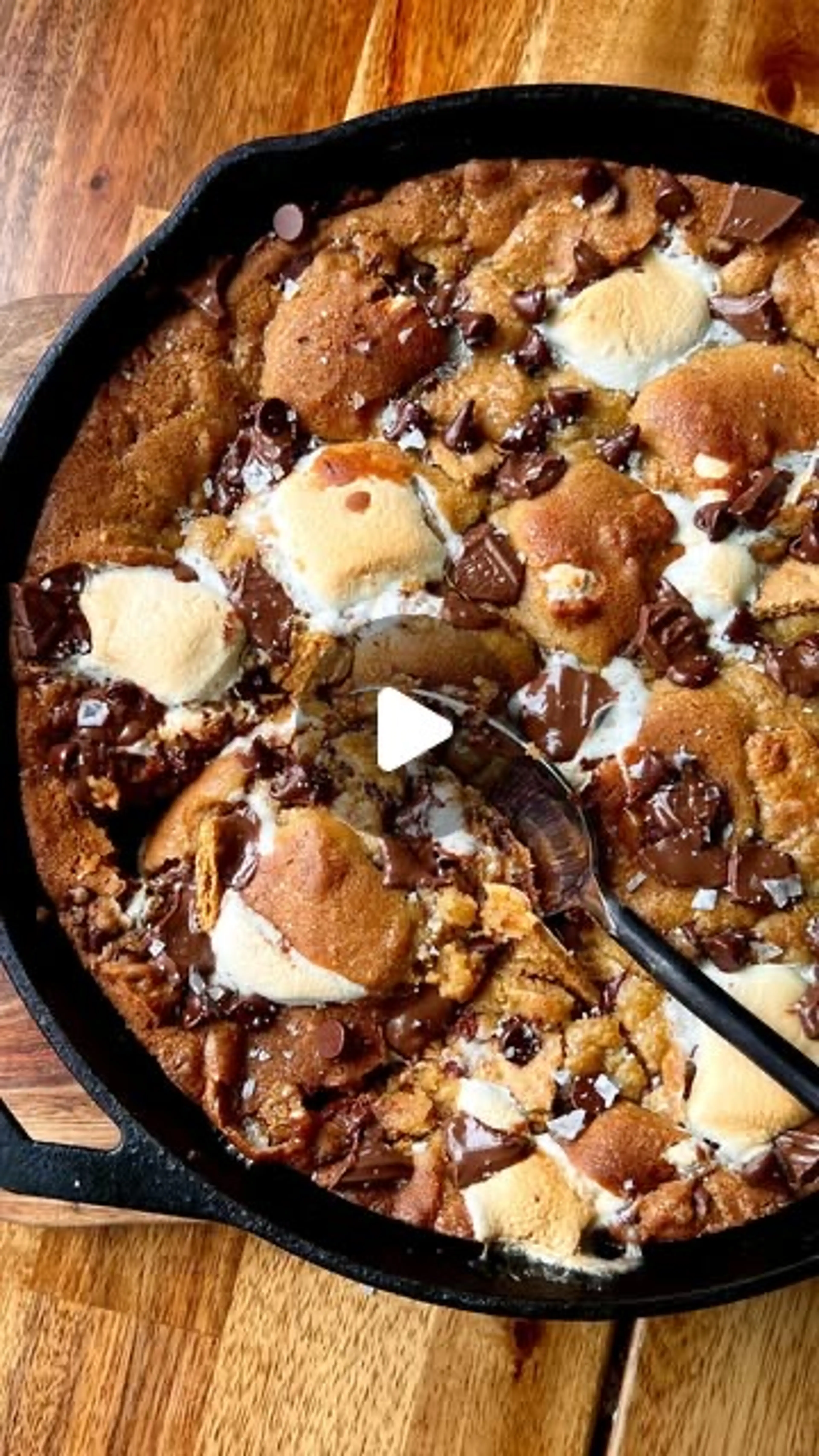 Brown Butter S’mores Chocolate Chip Cookie Skillet