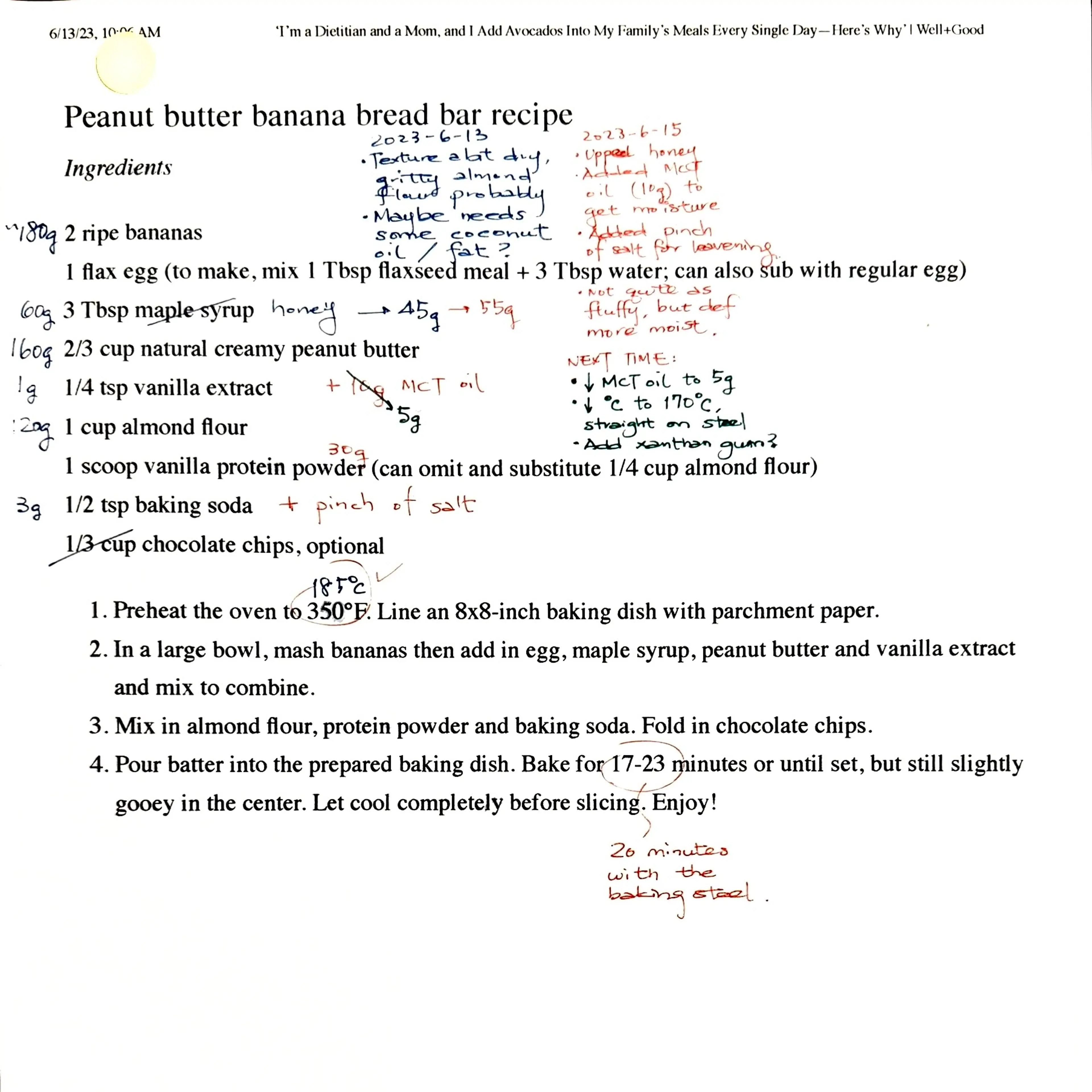 Peanut butter banana bread bar