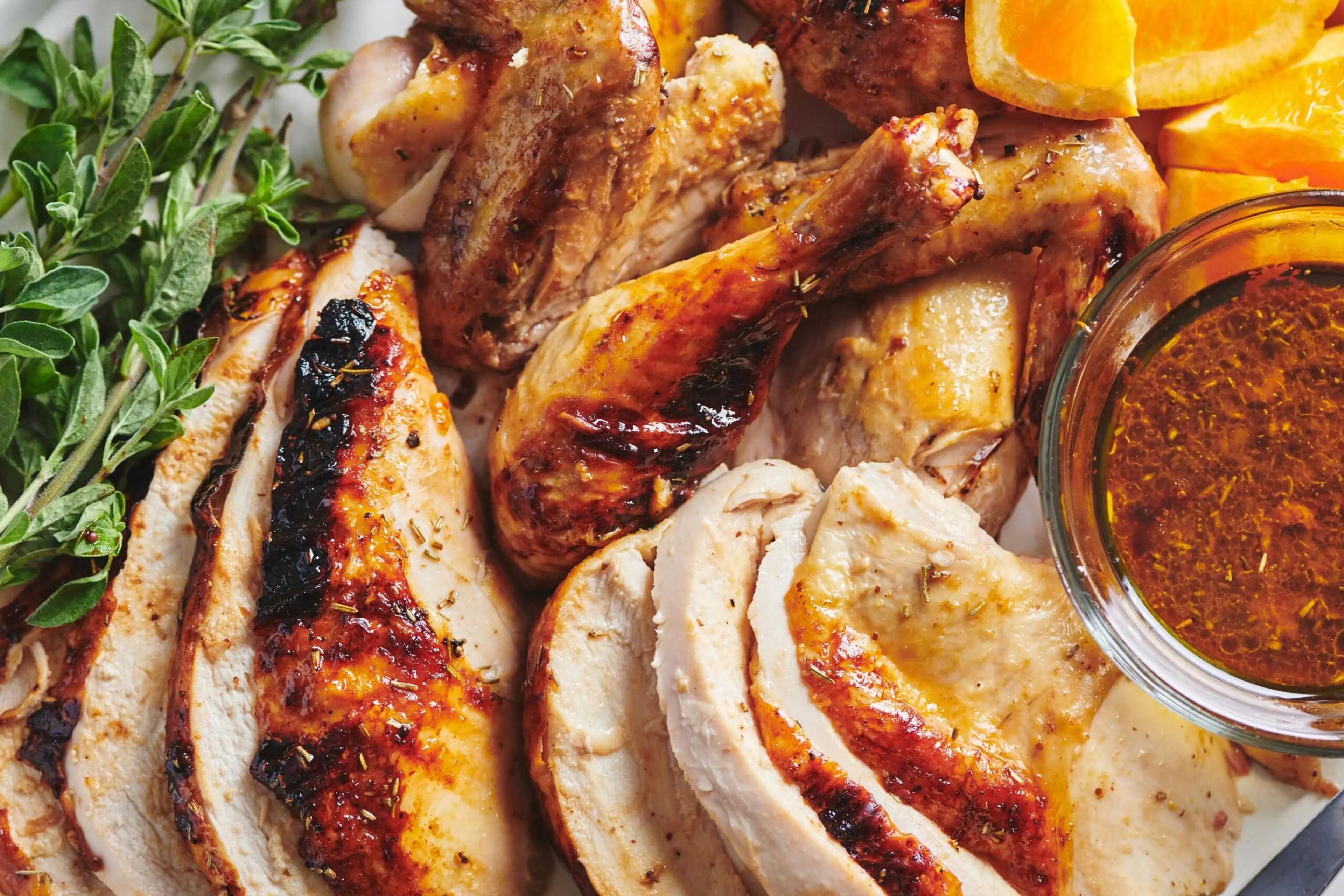 Roasted Chicken with Orange Honey Mustard Glaze