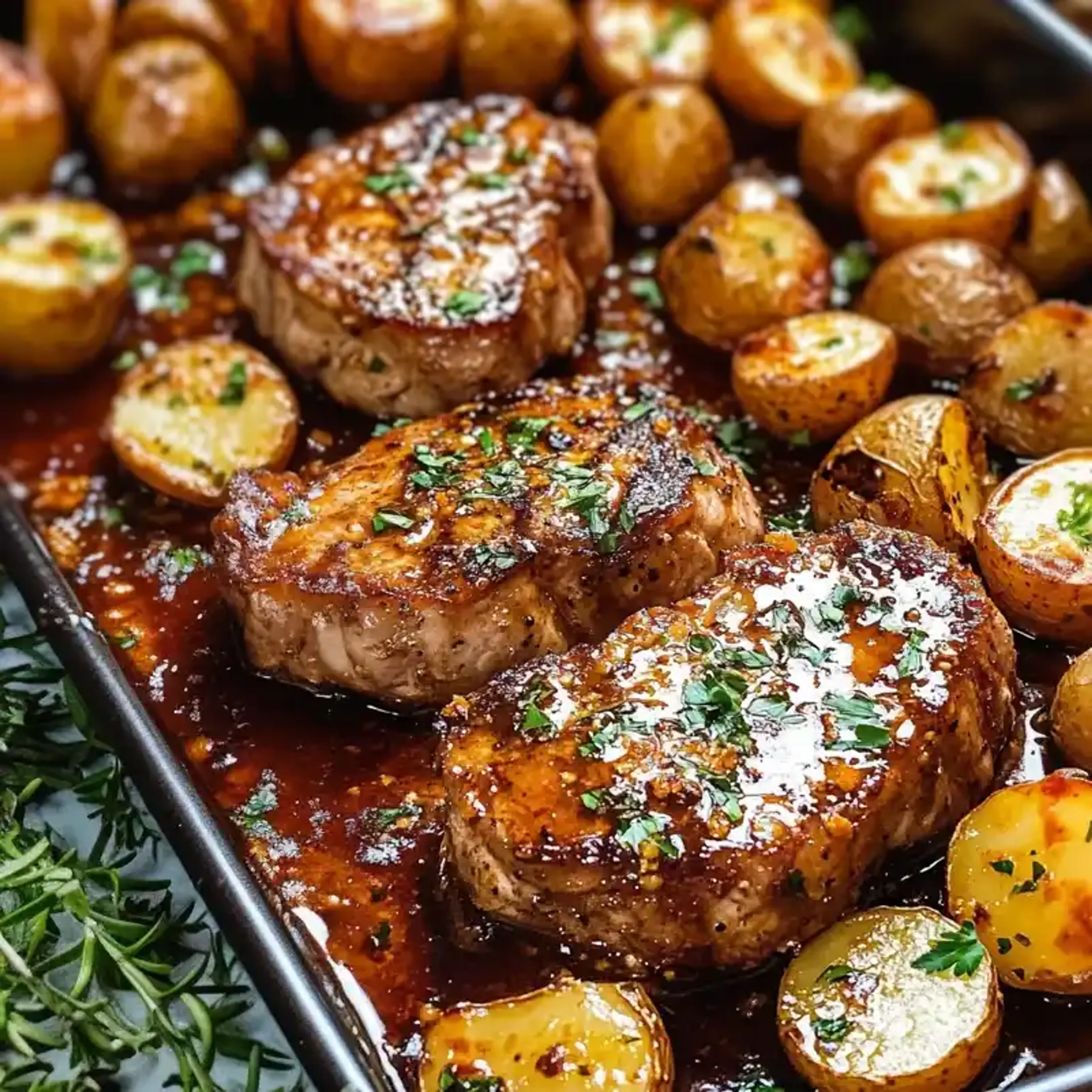 Sheet Pan Pork Chops and Potatoes