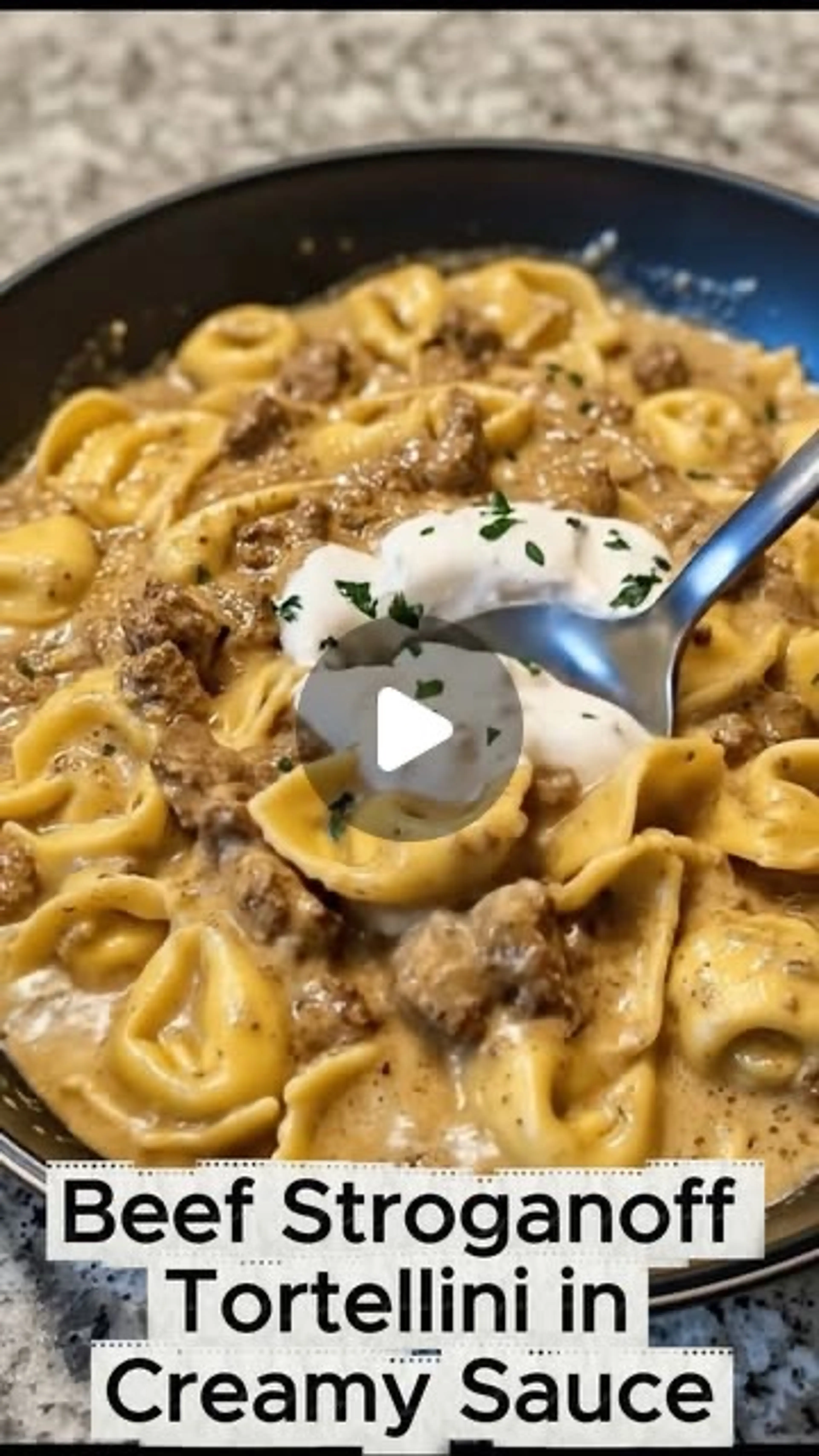 Beef Stroganoff Tortellini in Creamy Sauce