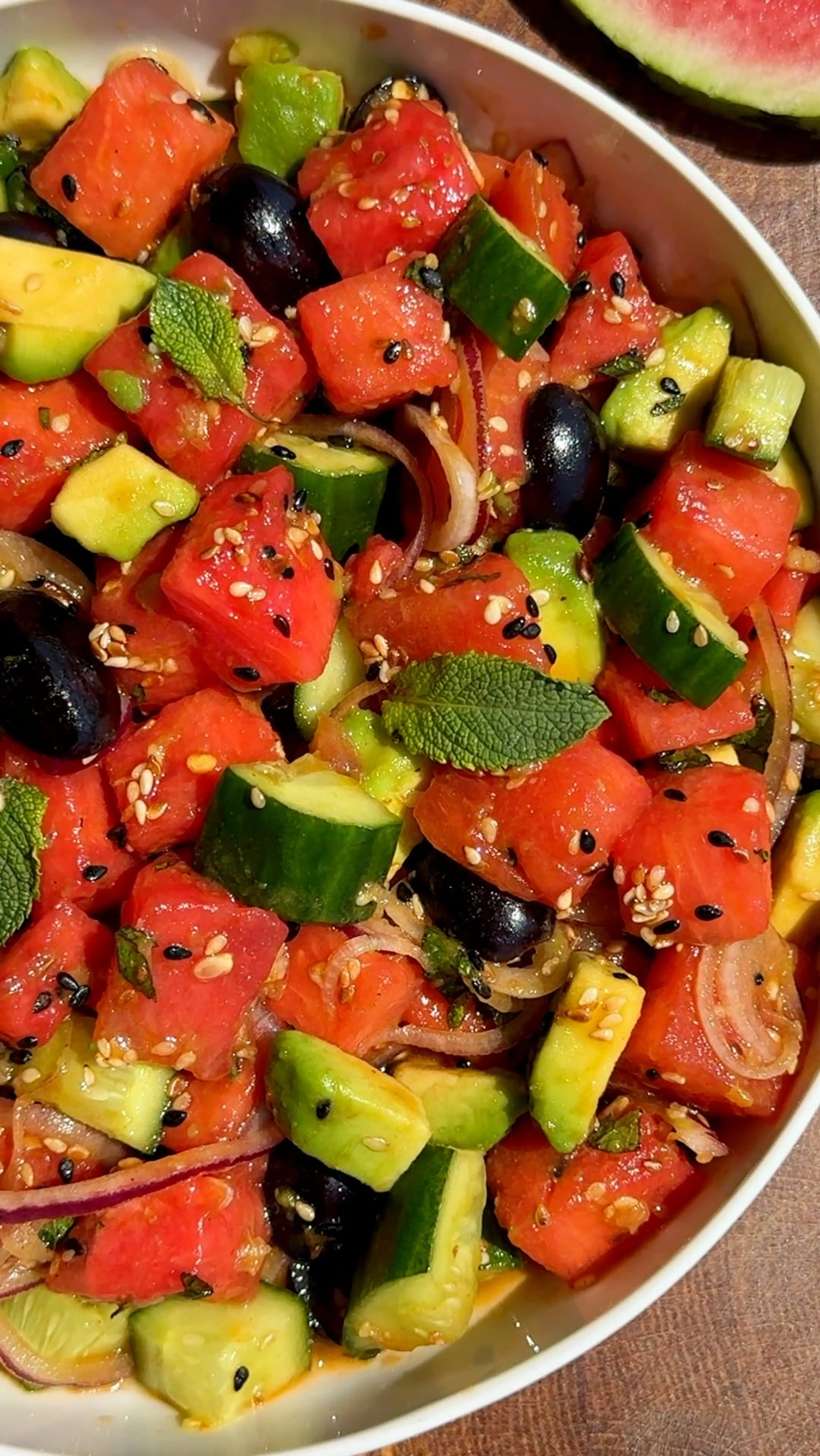 Spicy Watermelon Cucumber Salad