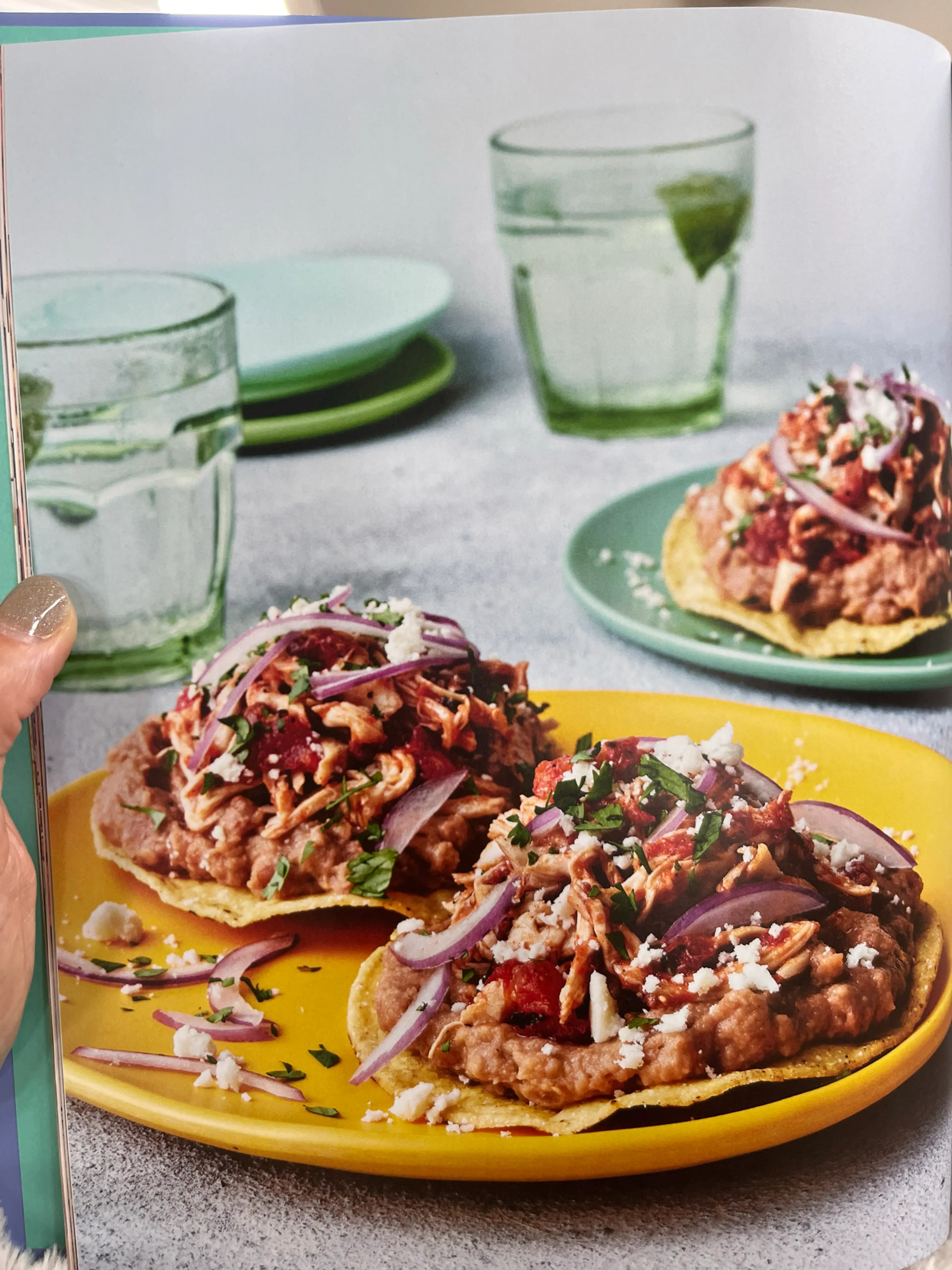 CHEATER CHICKEN TINGA TOSTADAS