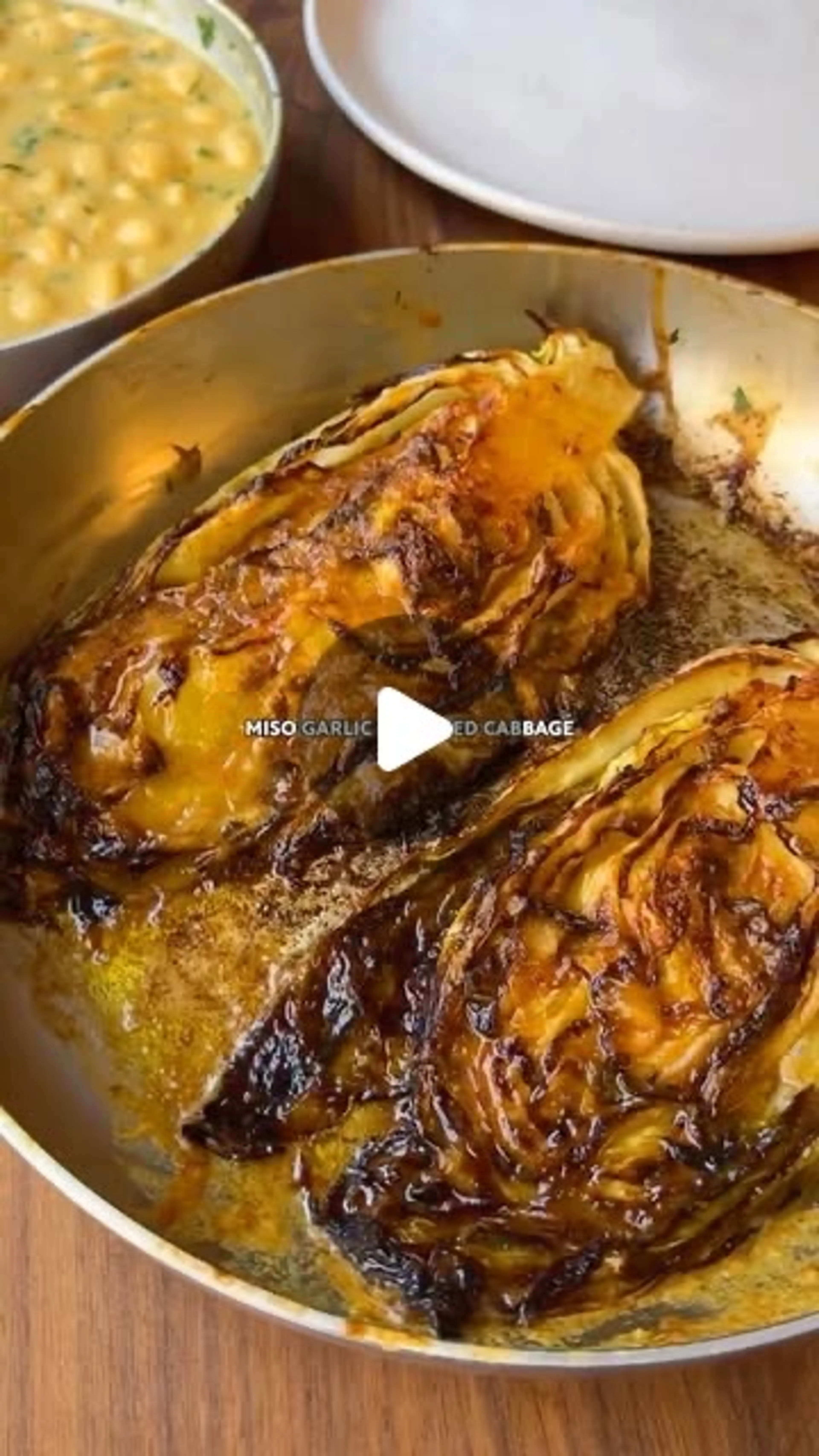 Miso Garlic Butter Cabbage