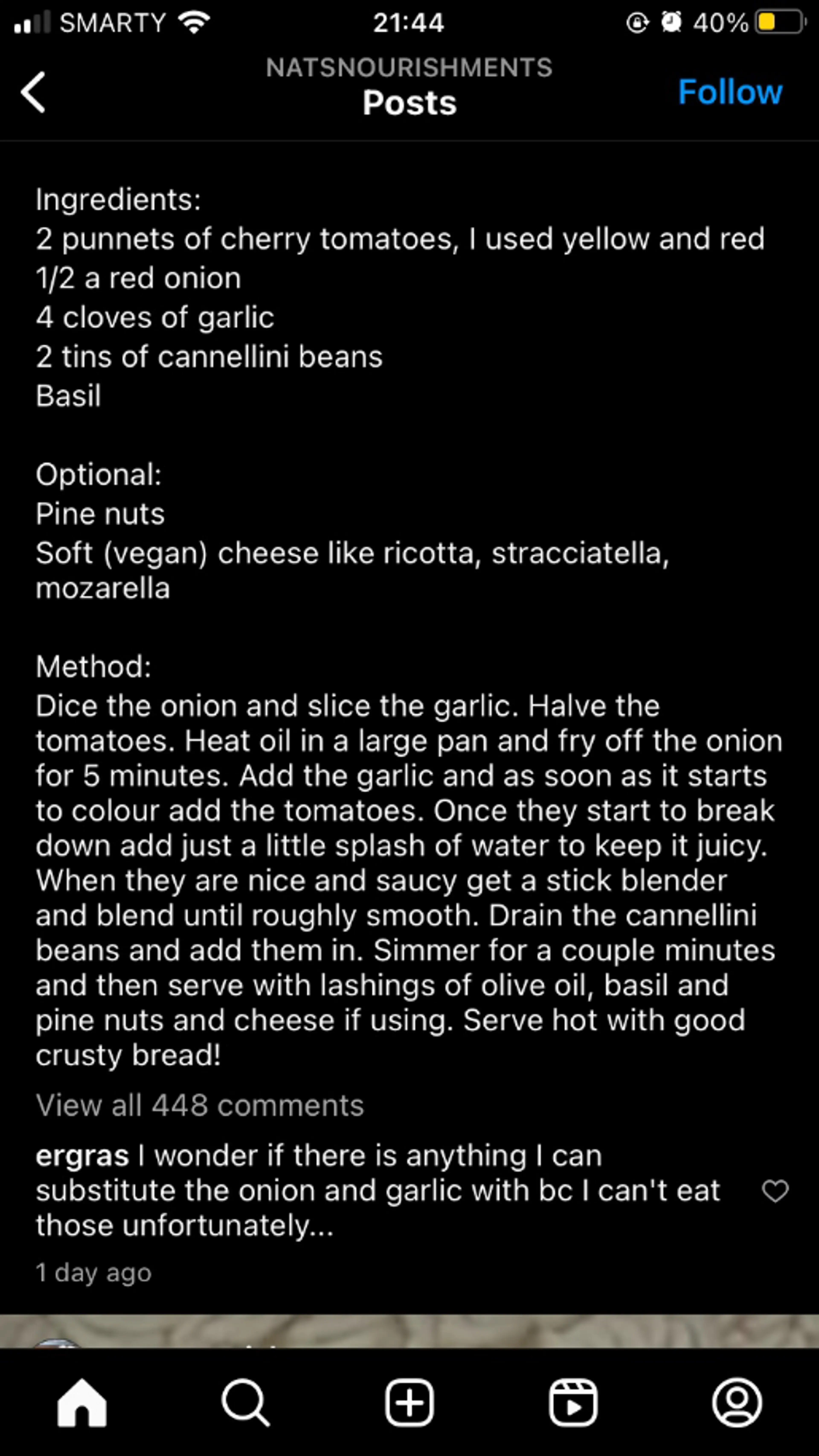 Cannelinni And Tomato Pot With Brea