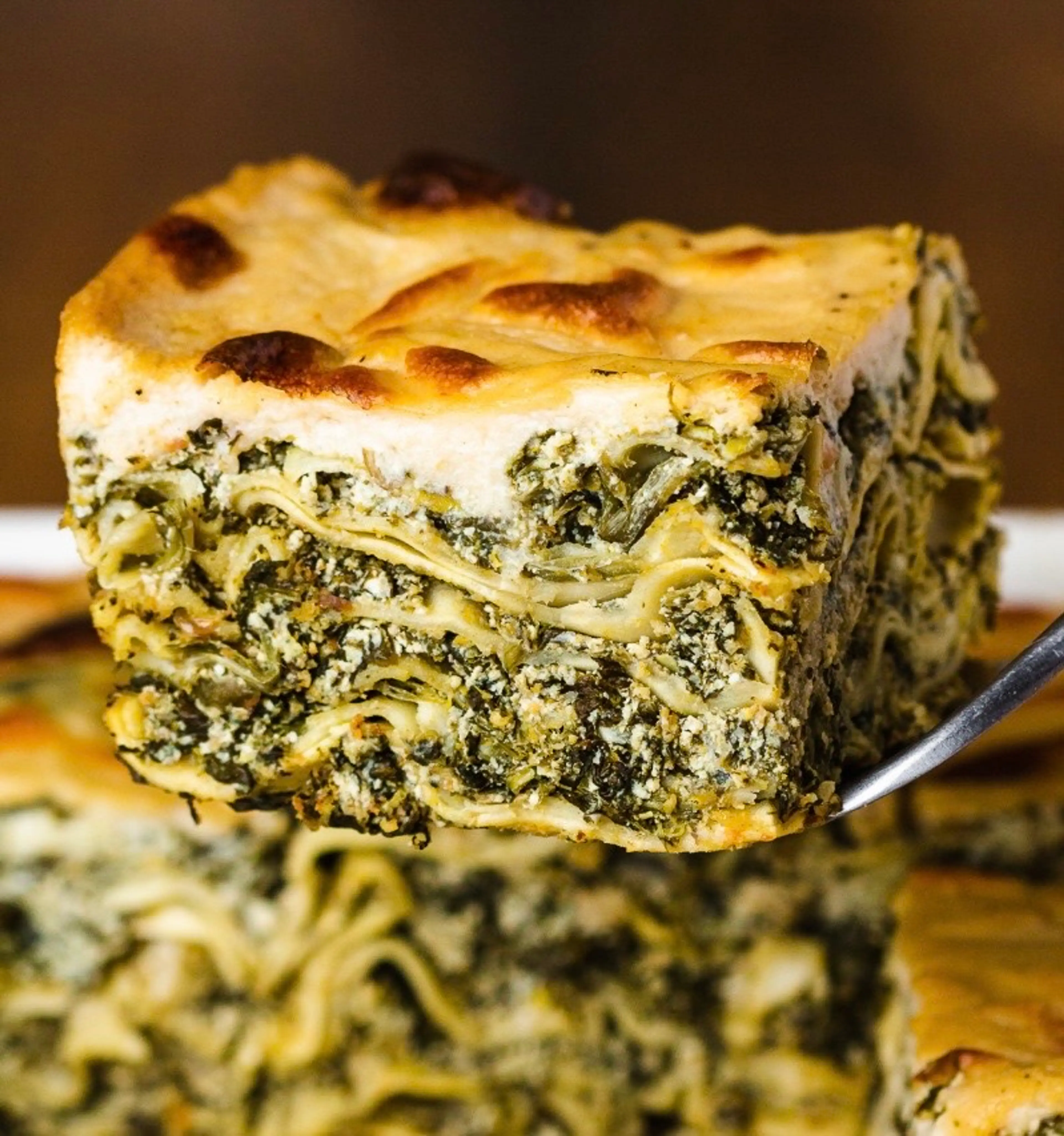 Vegan spinach lasagne