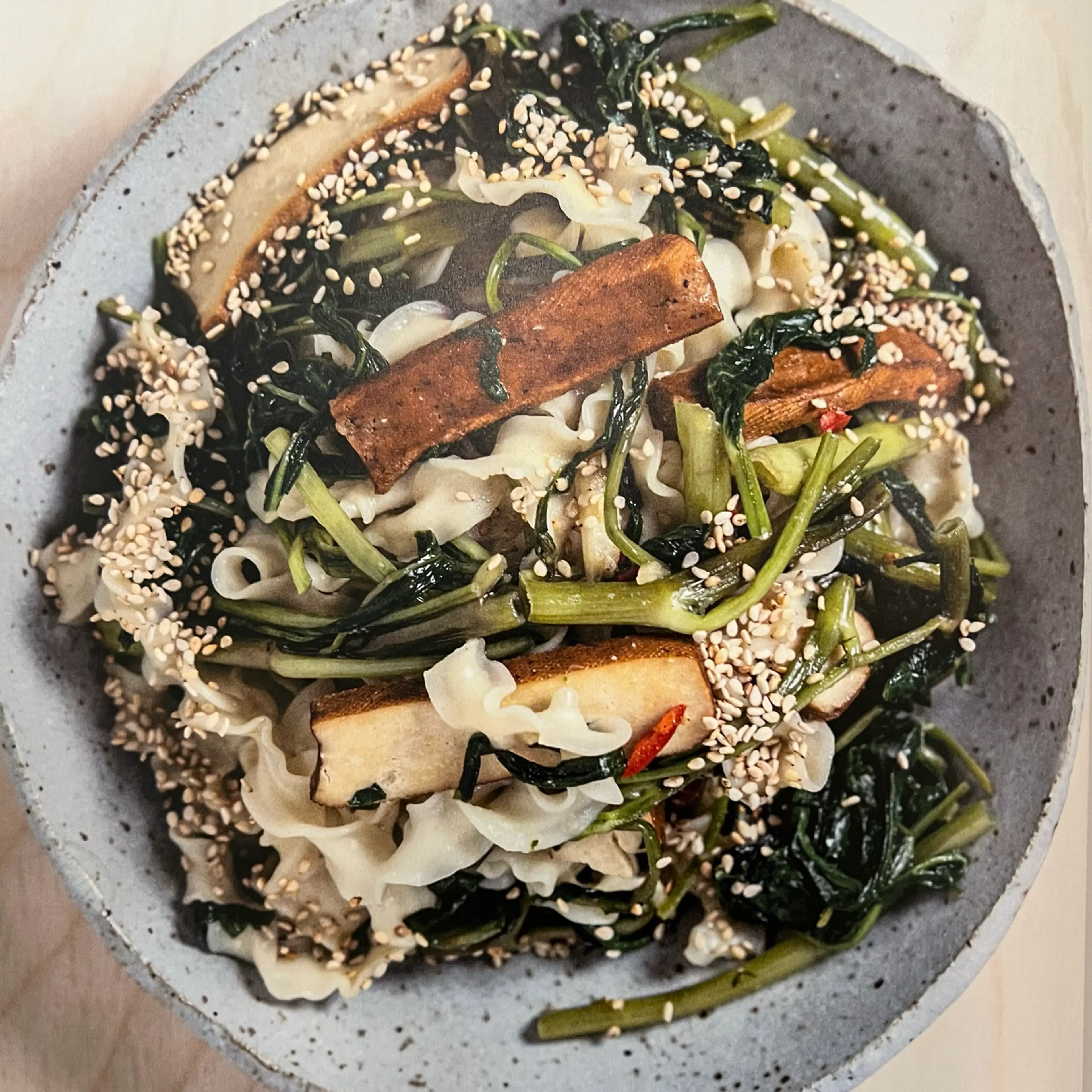 Ong Choy, Five-Spice Tofu and Noodle Stir-Fry