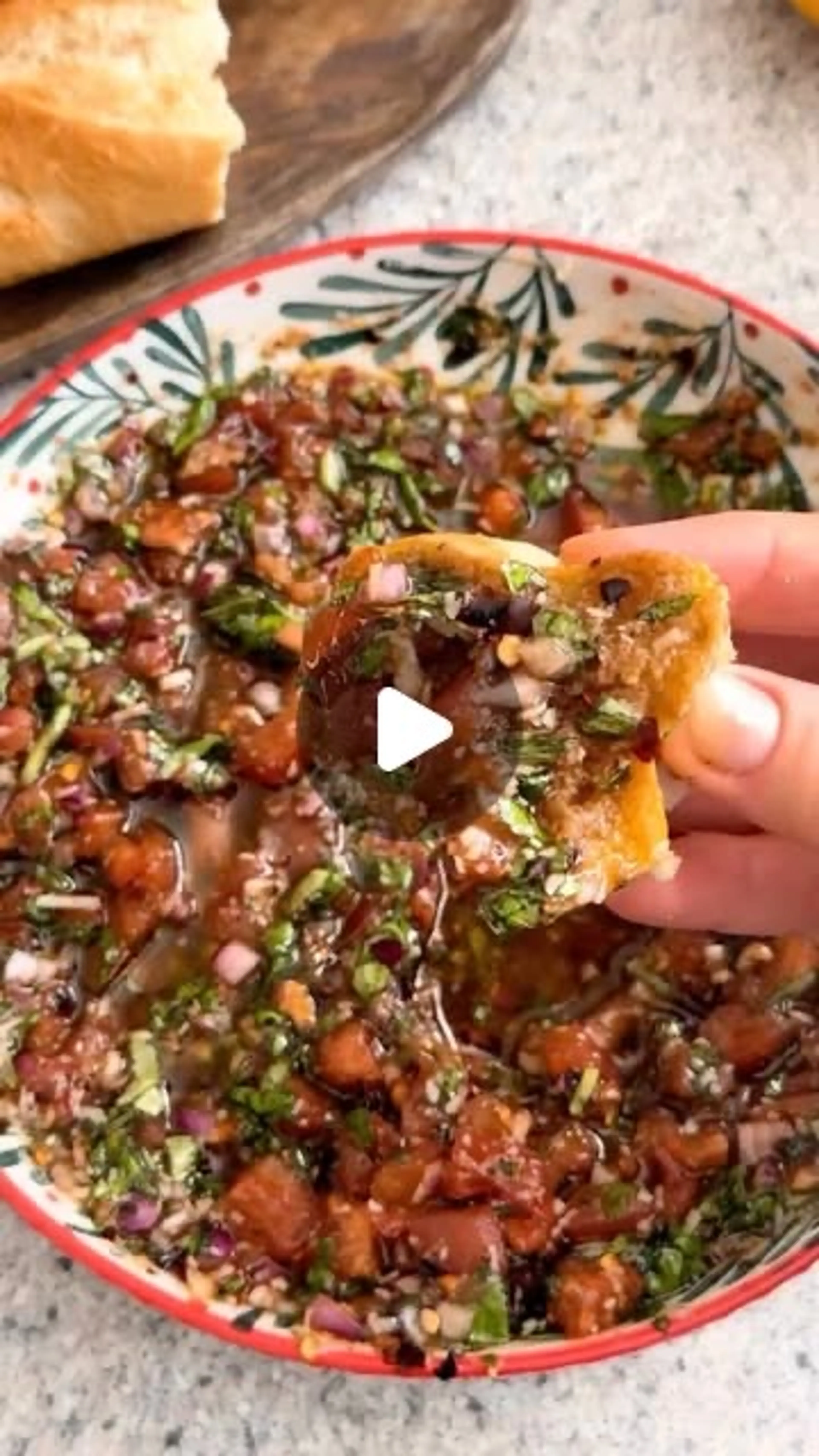 Balsamic Tomato Basil Bread Dip