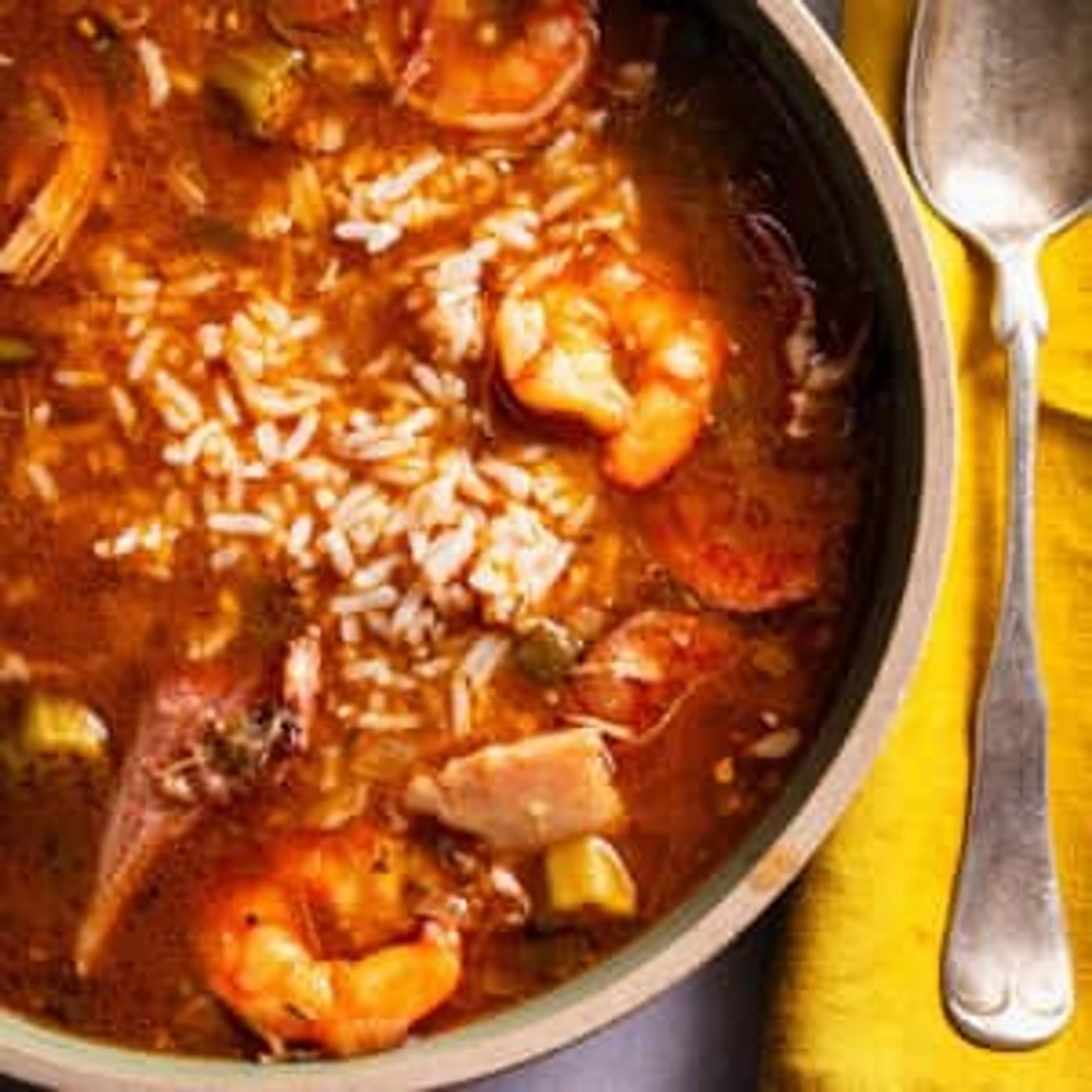 Smoky Chicken, Sausage, and Shrimp Gumbo