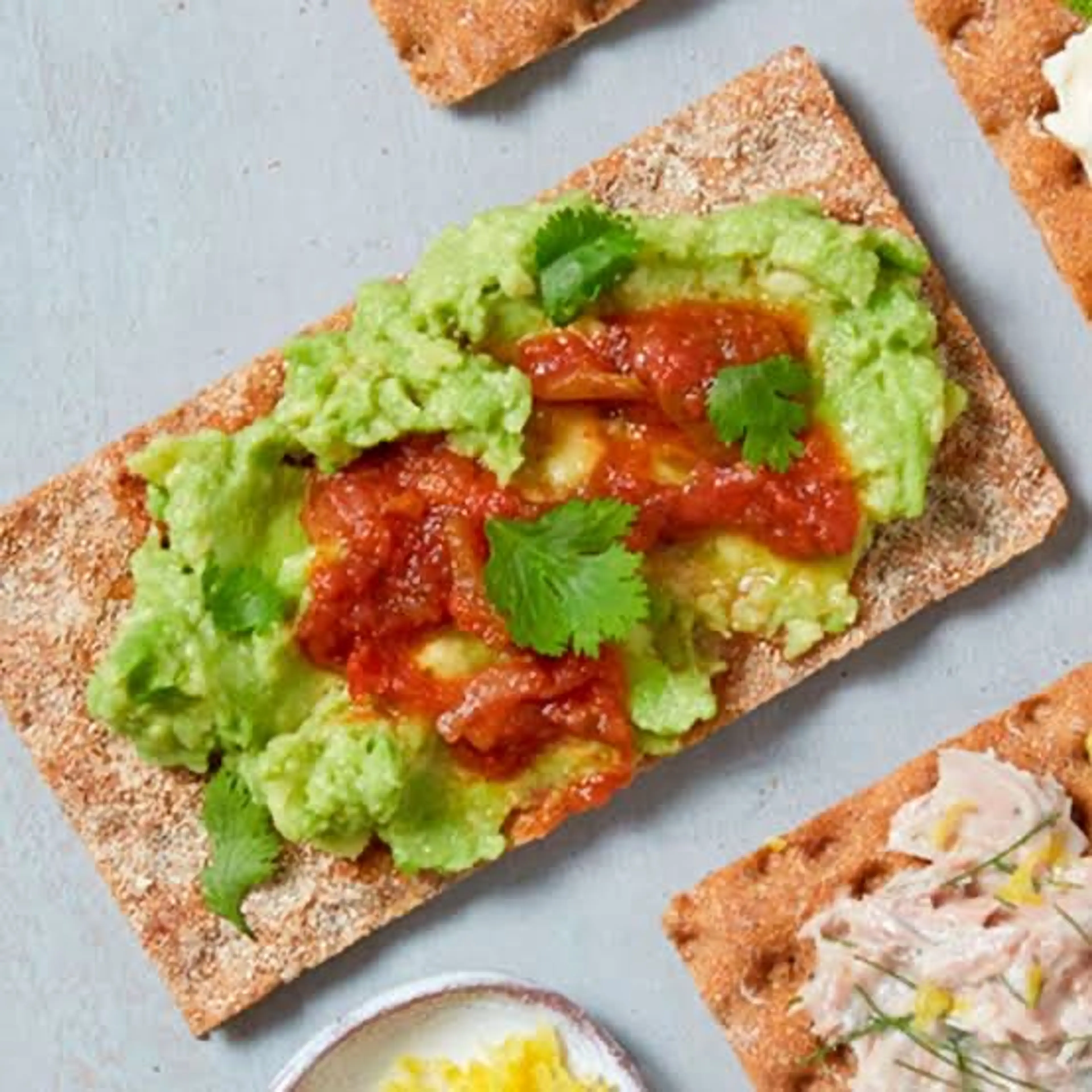 Wholegrain Crackers + Avocado Smash