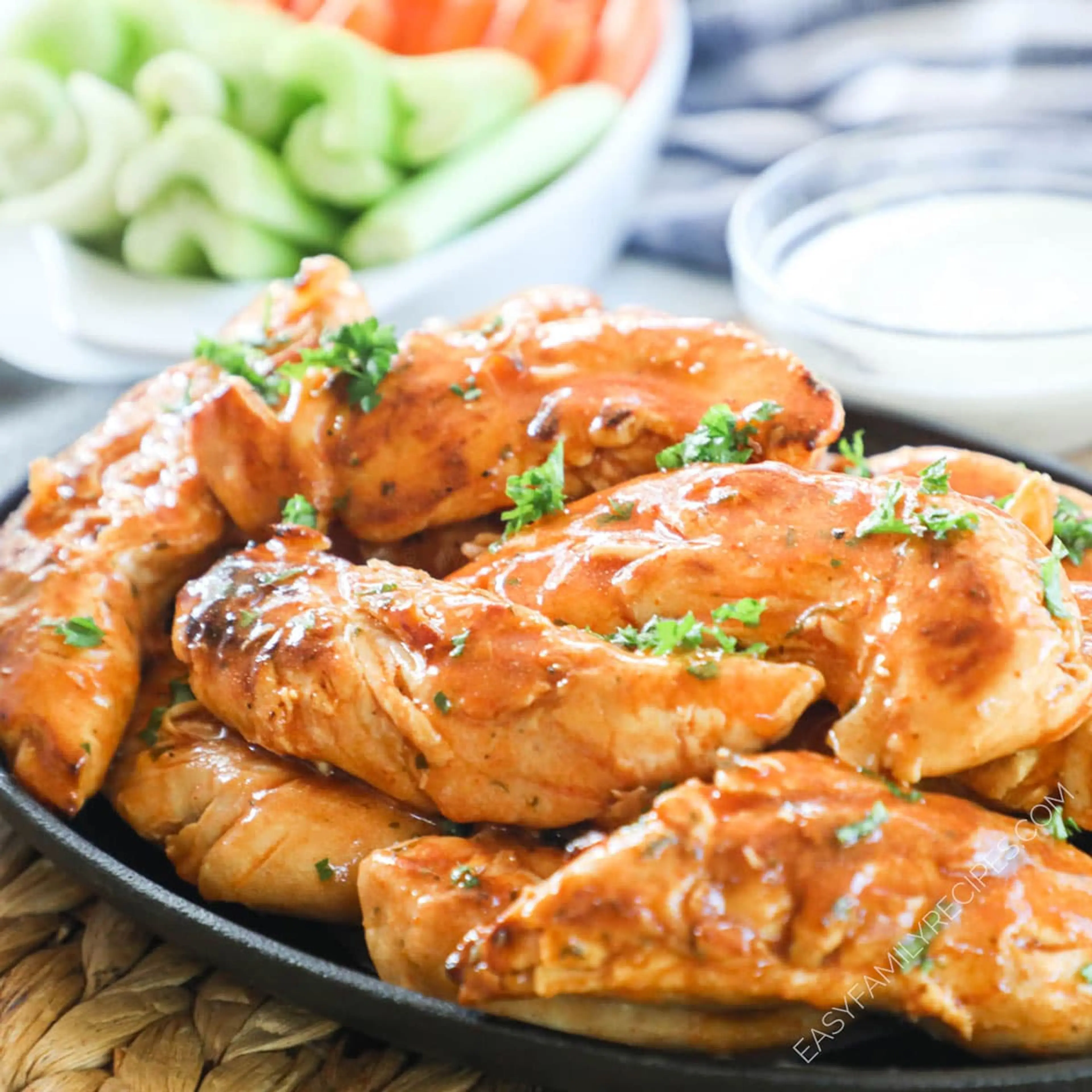 Saucy Buffalo Chicken Tenders (No Breading)