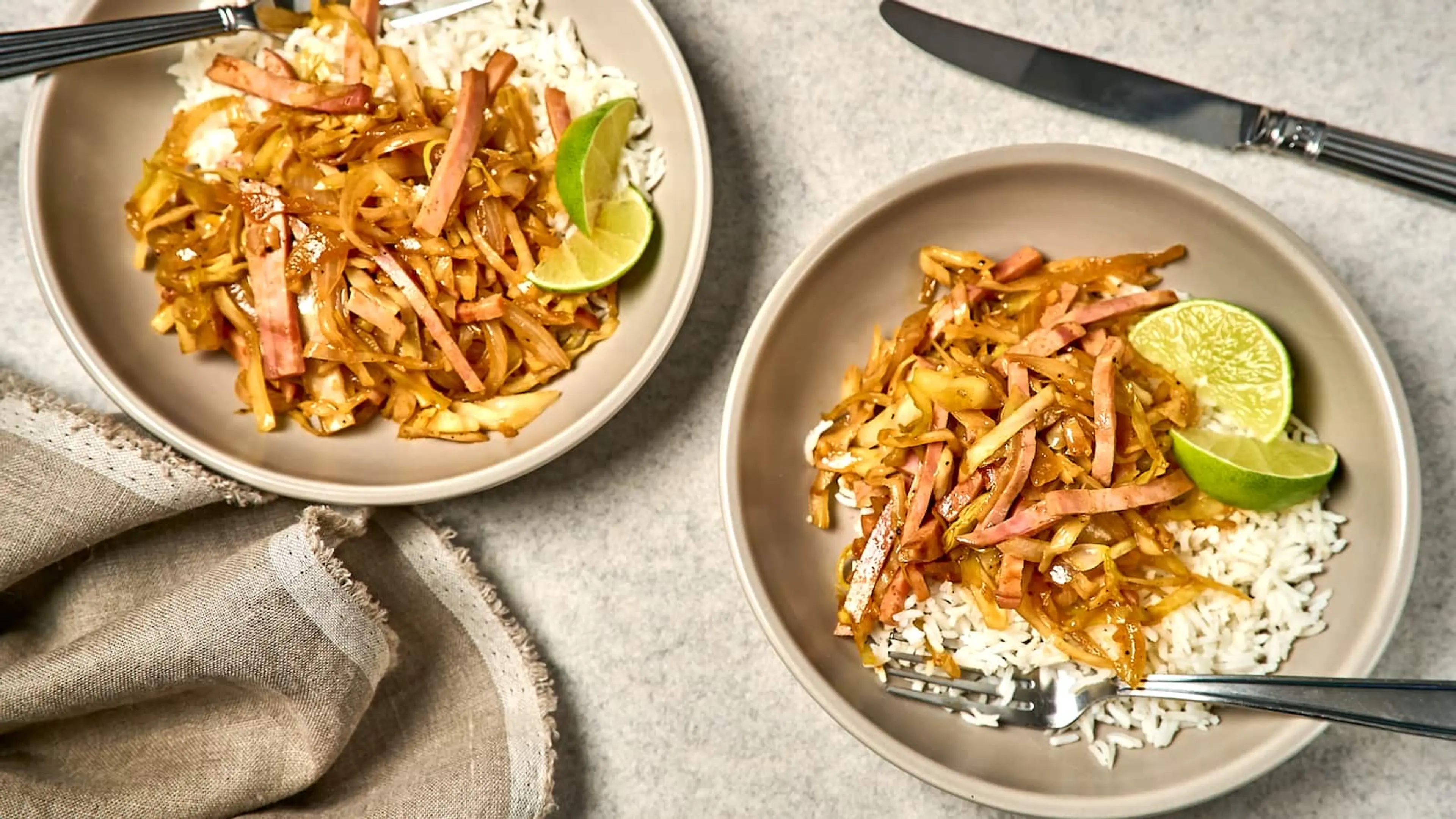 Ham and Cabbage Stir-Fry