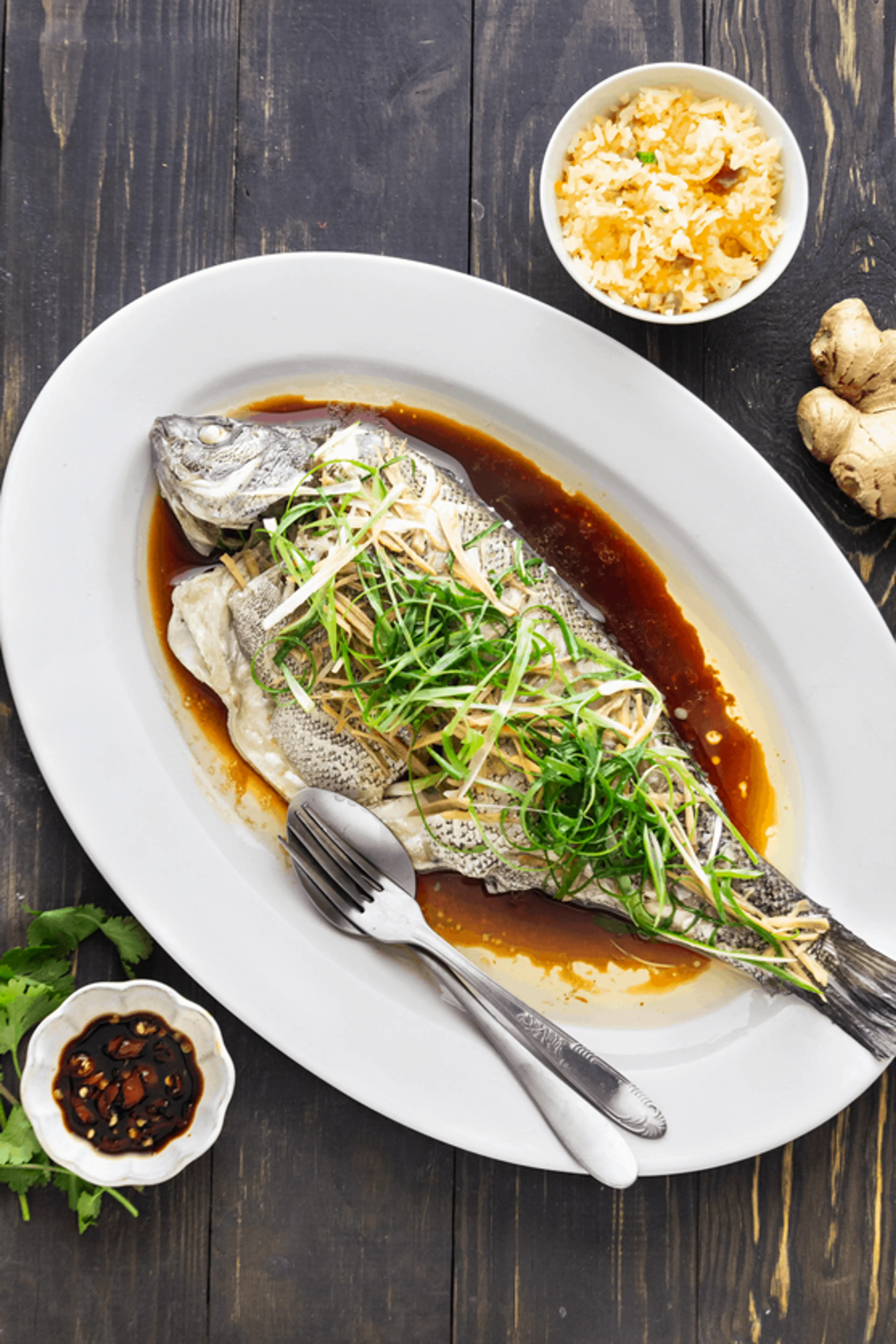 Steamed Fish with Ginger and Shallots