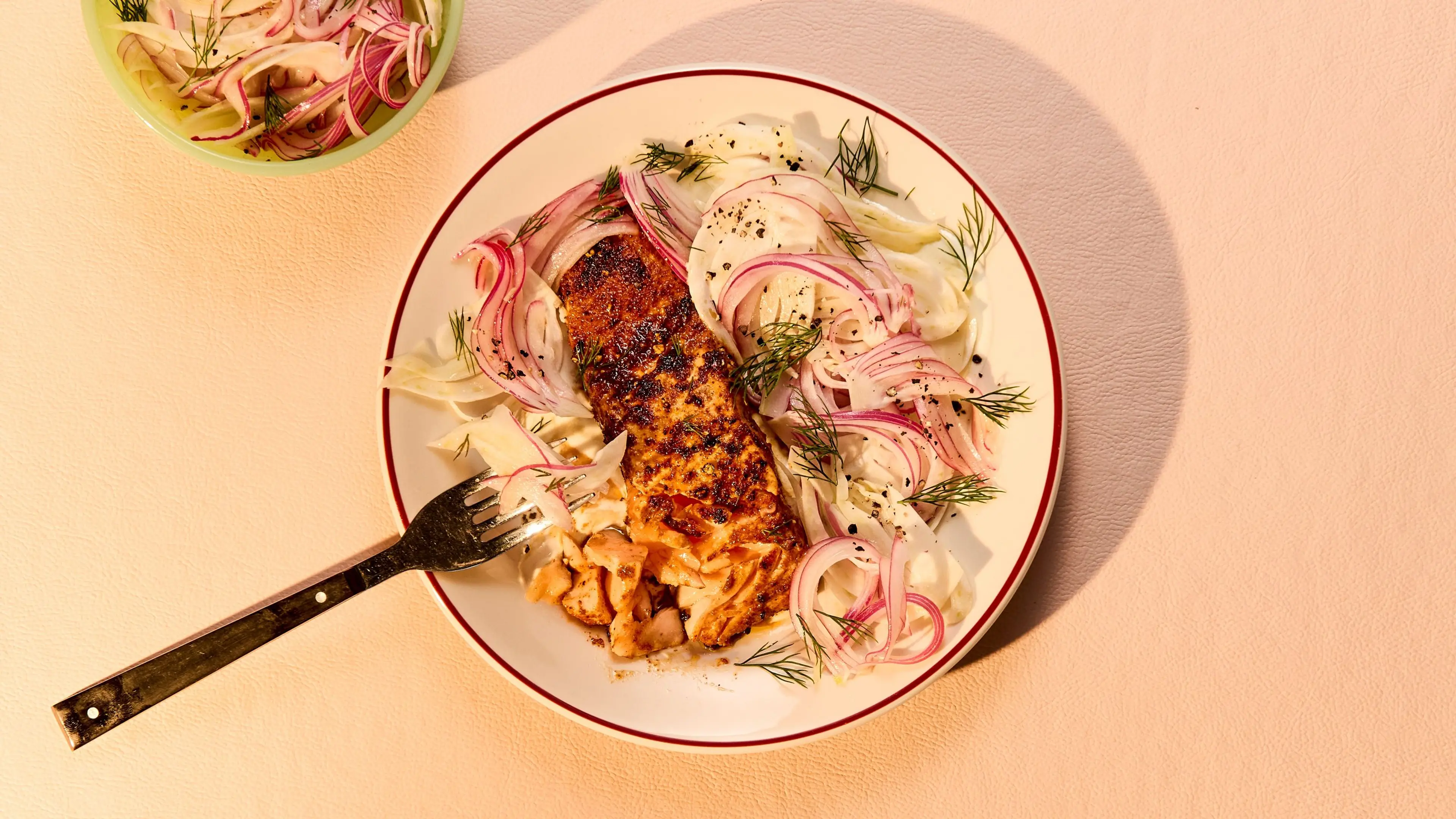 Pastrami Salmon With Fennel Slaw