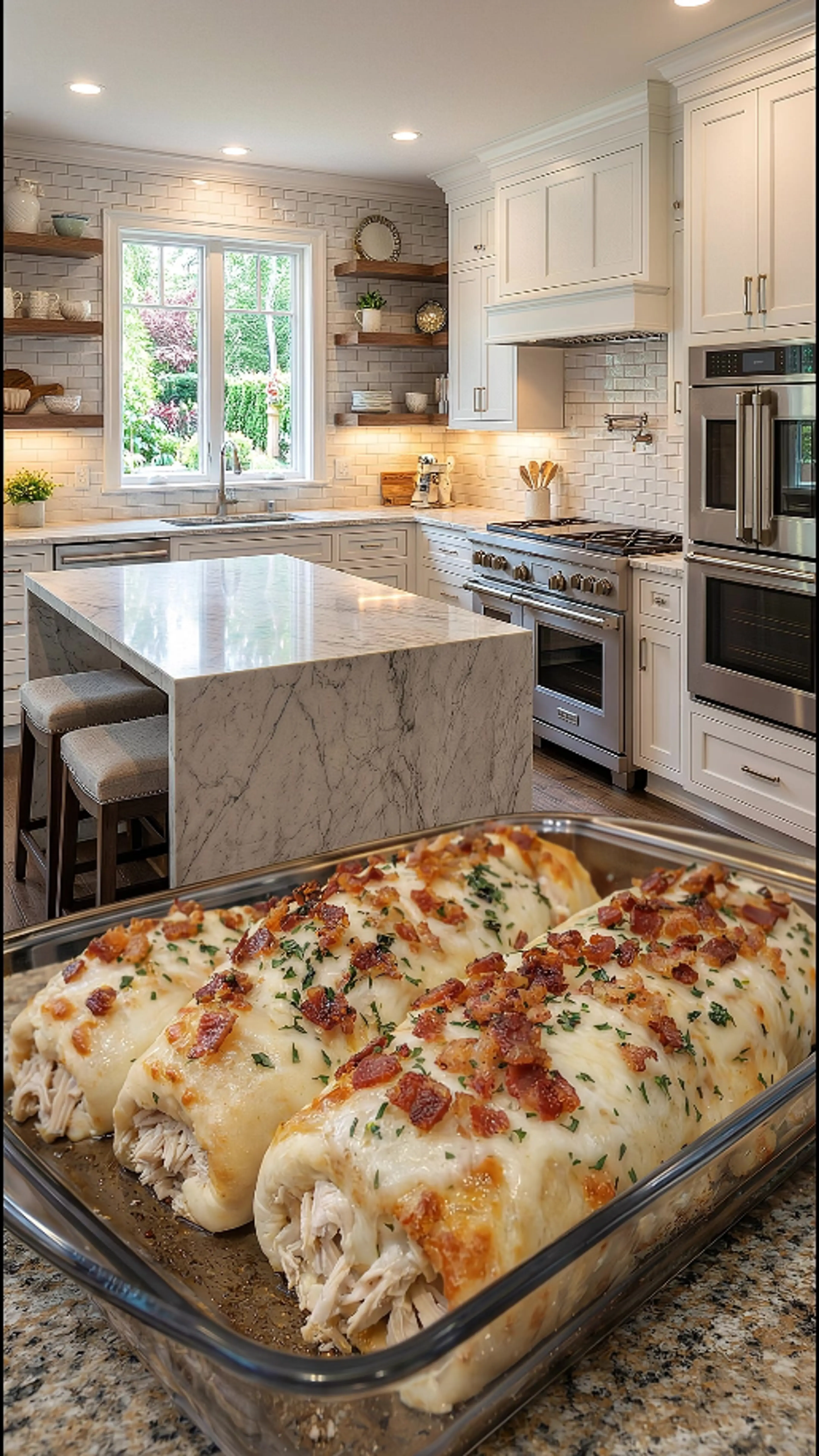 Loaded Bacon Chicken Alfredo Stuffed Breadstick Bombs