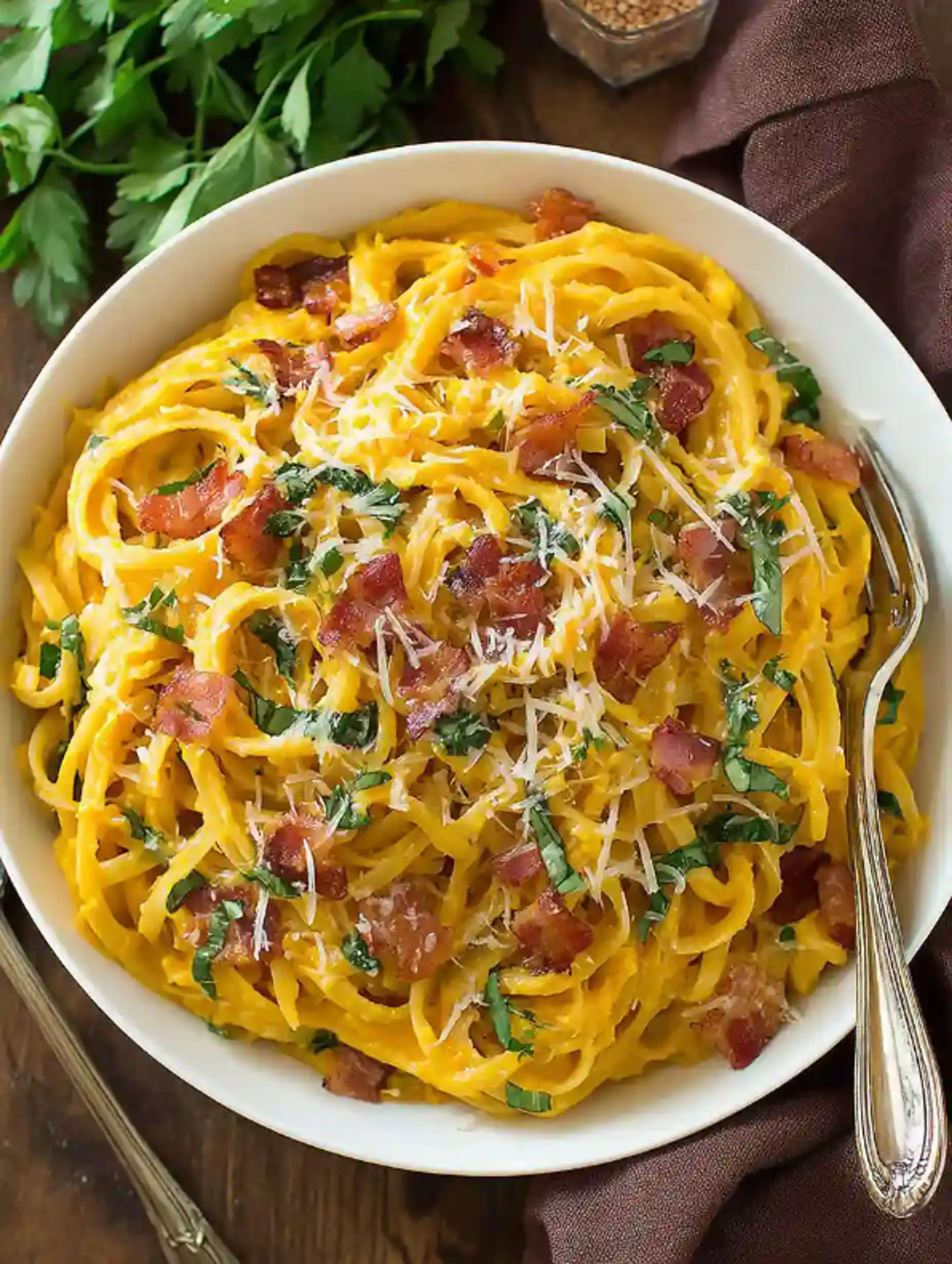 Butternut Squash Pasta Carbonara