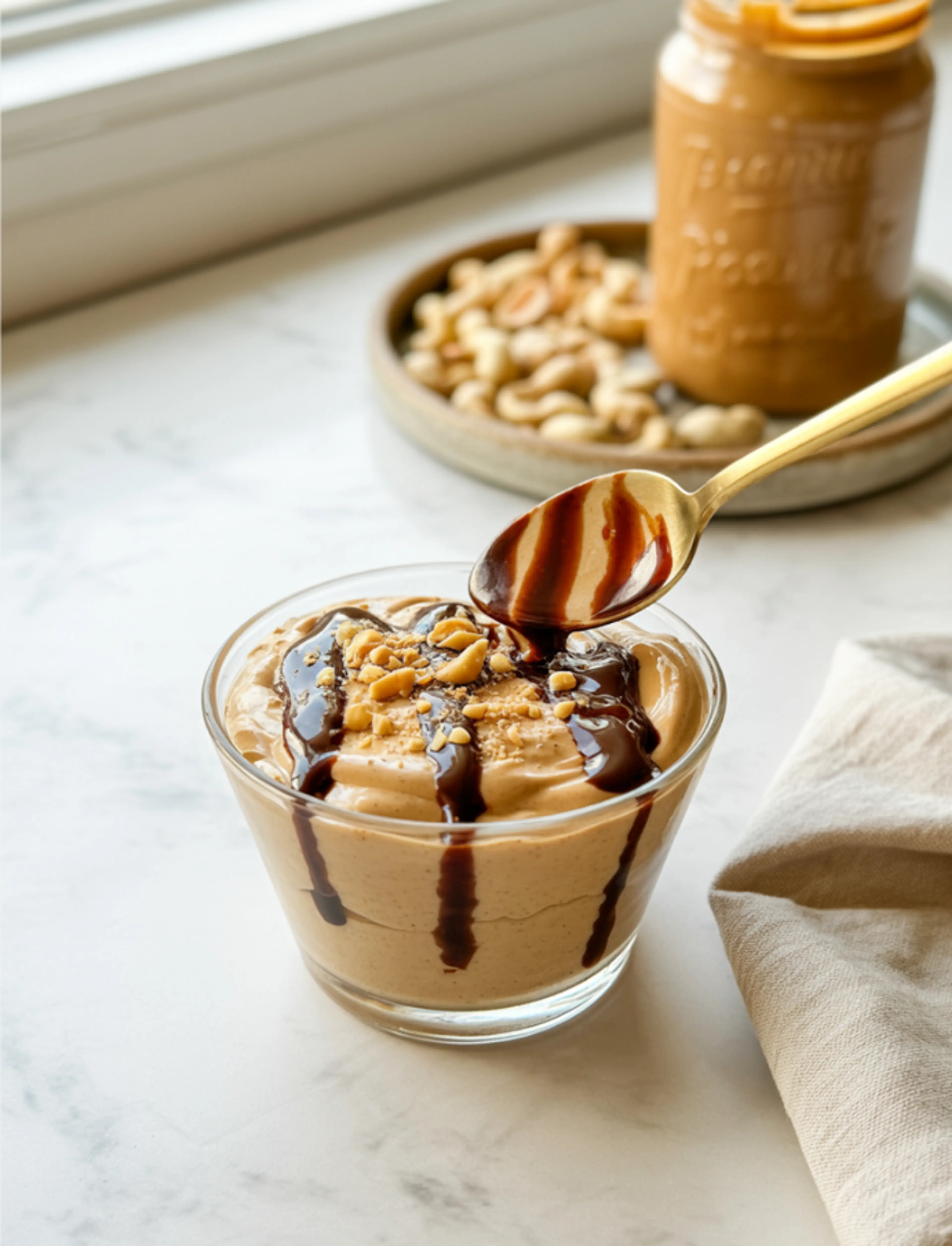 Healthy Cottage Cheese Peanut Butter Mousse