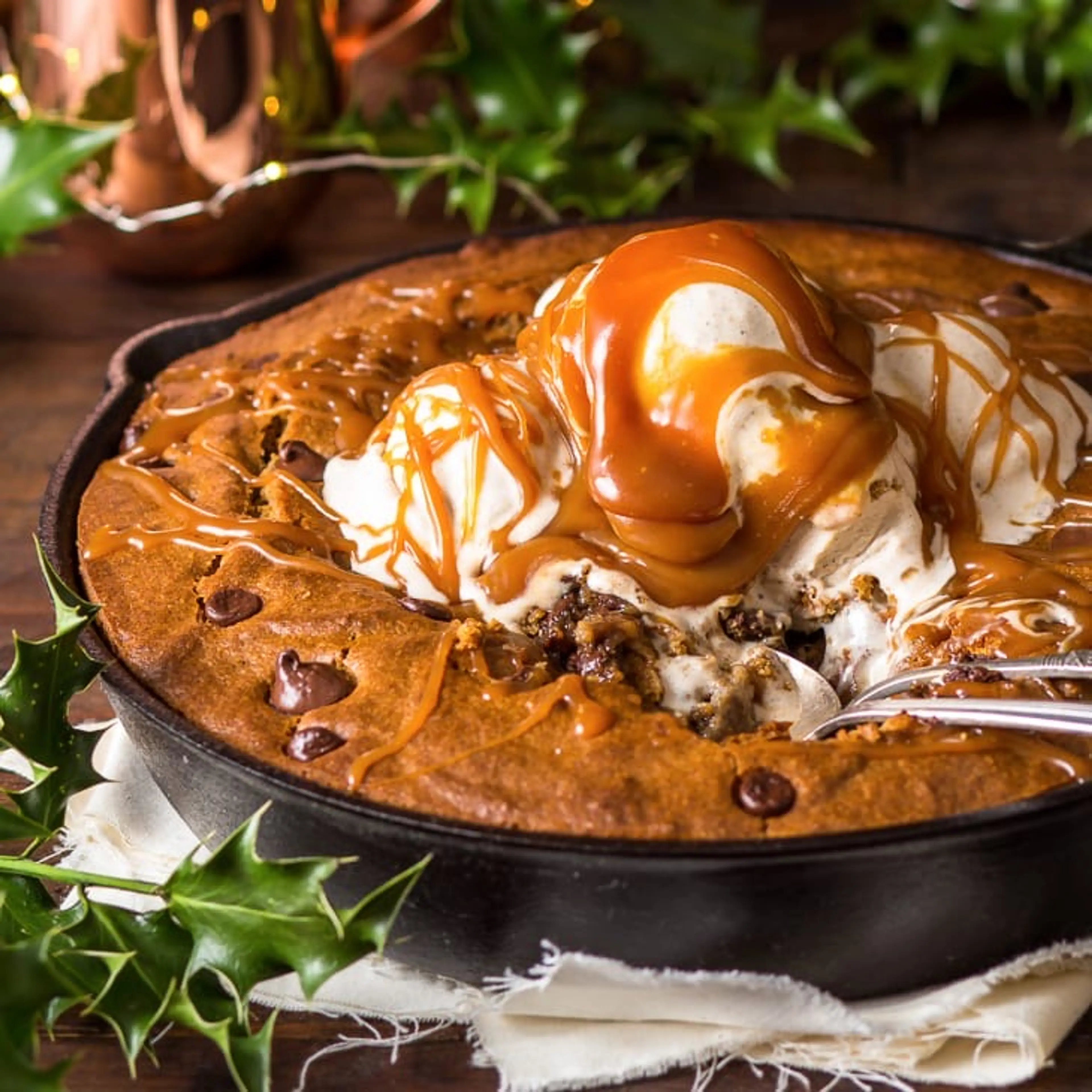 Chocolate Chip Gingerbread Skillet Cookie