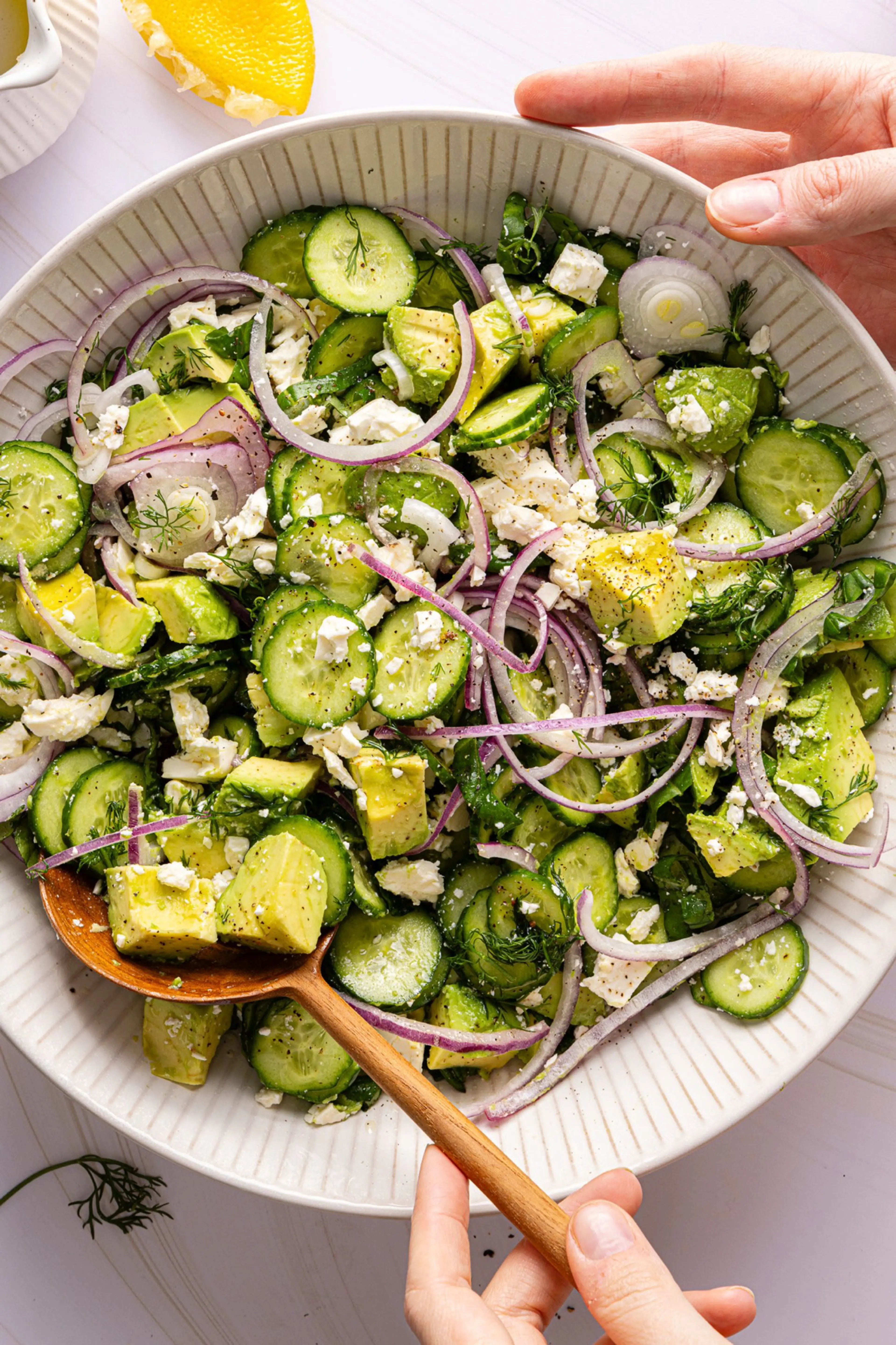 Avocado Cucumber Salad with Feta
