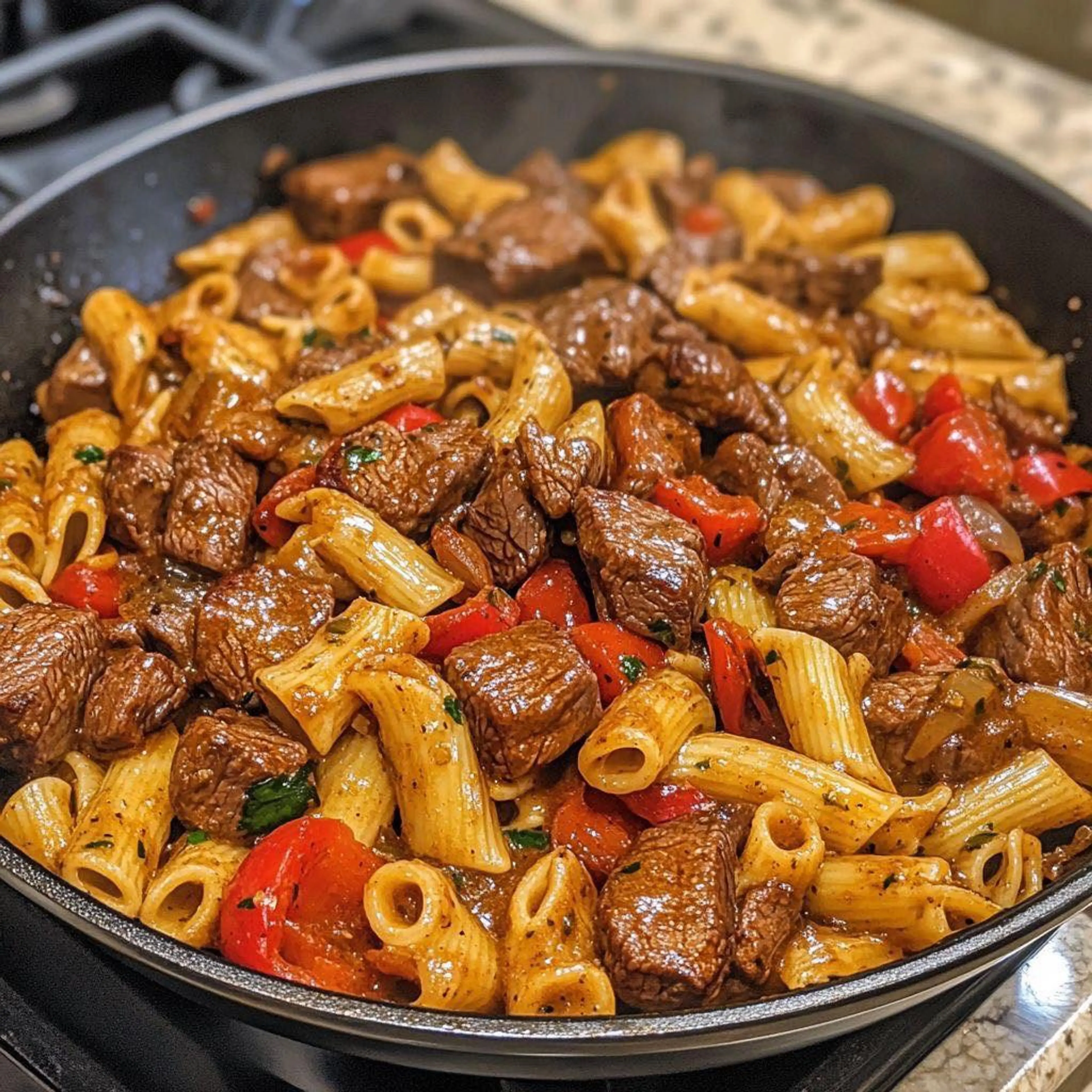 One-pot Zesty Steak Pasta