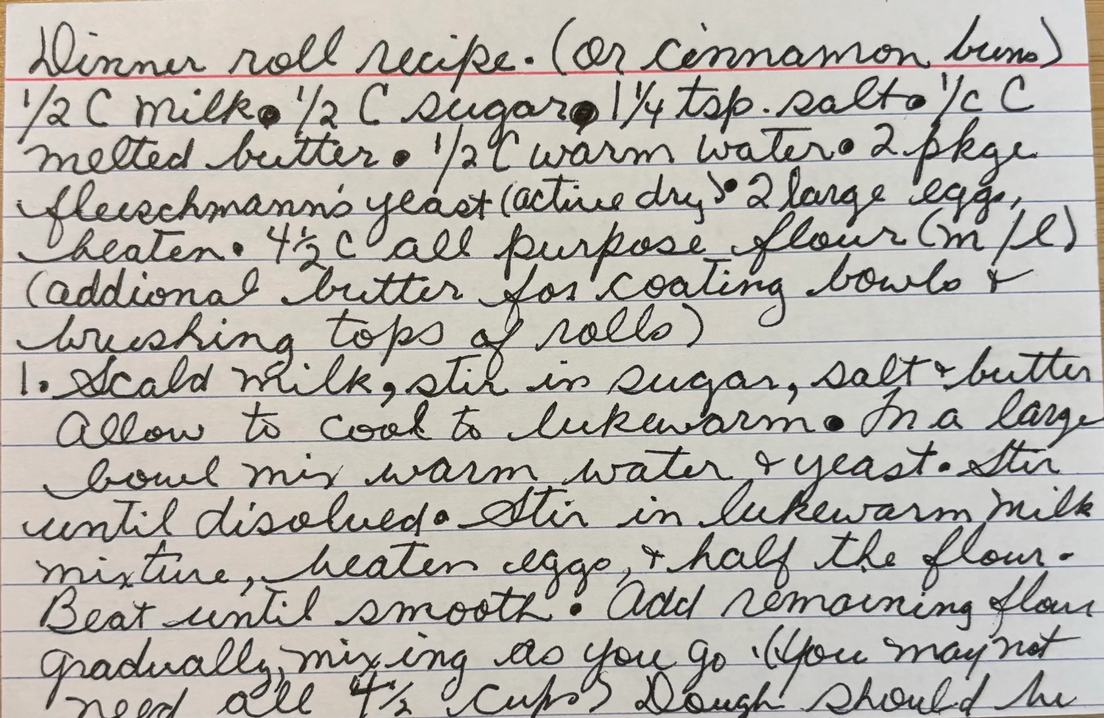 Dinner Roll Recipe (or cinnamon buns)