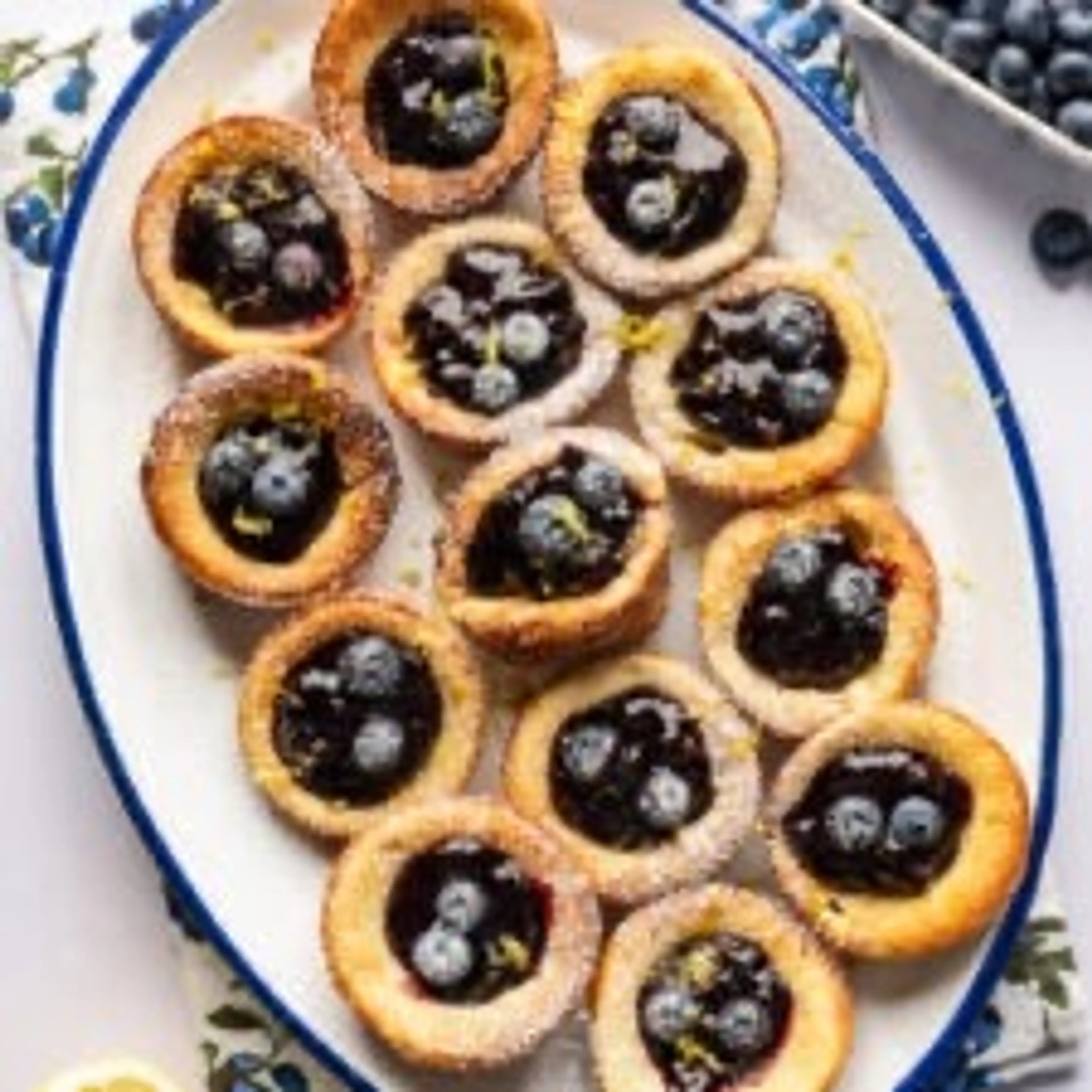 Mini Dutch Baby Pancakes with Blueberry Lemon Compote