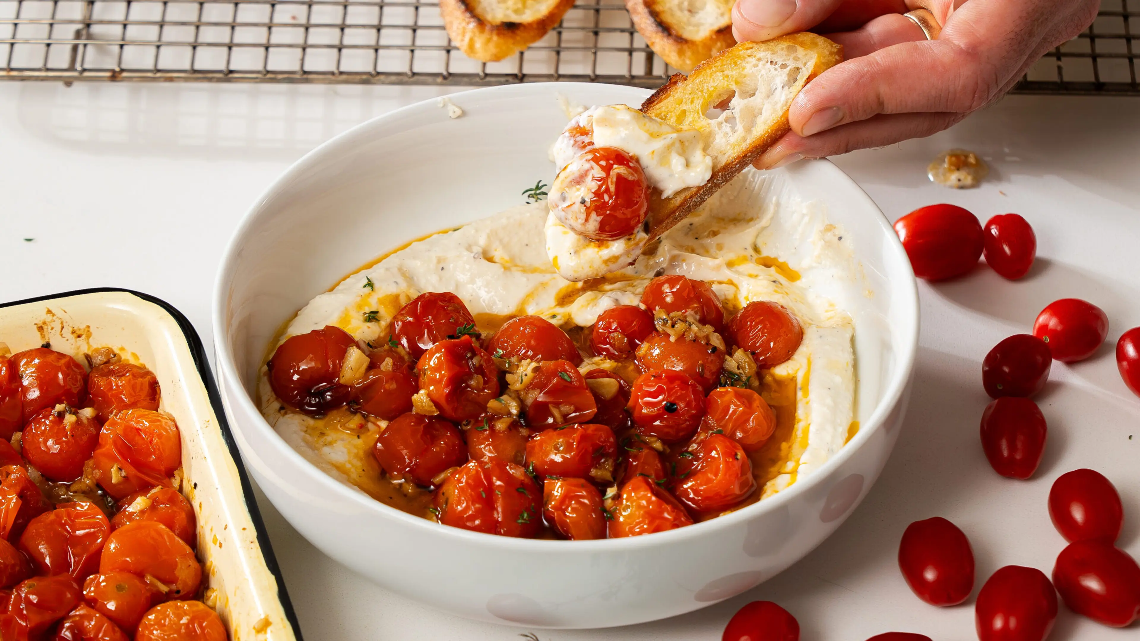 Whipped Feta Dip with Honey and Blistered Tomatoes