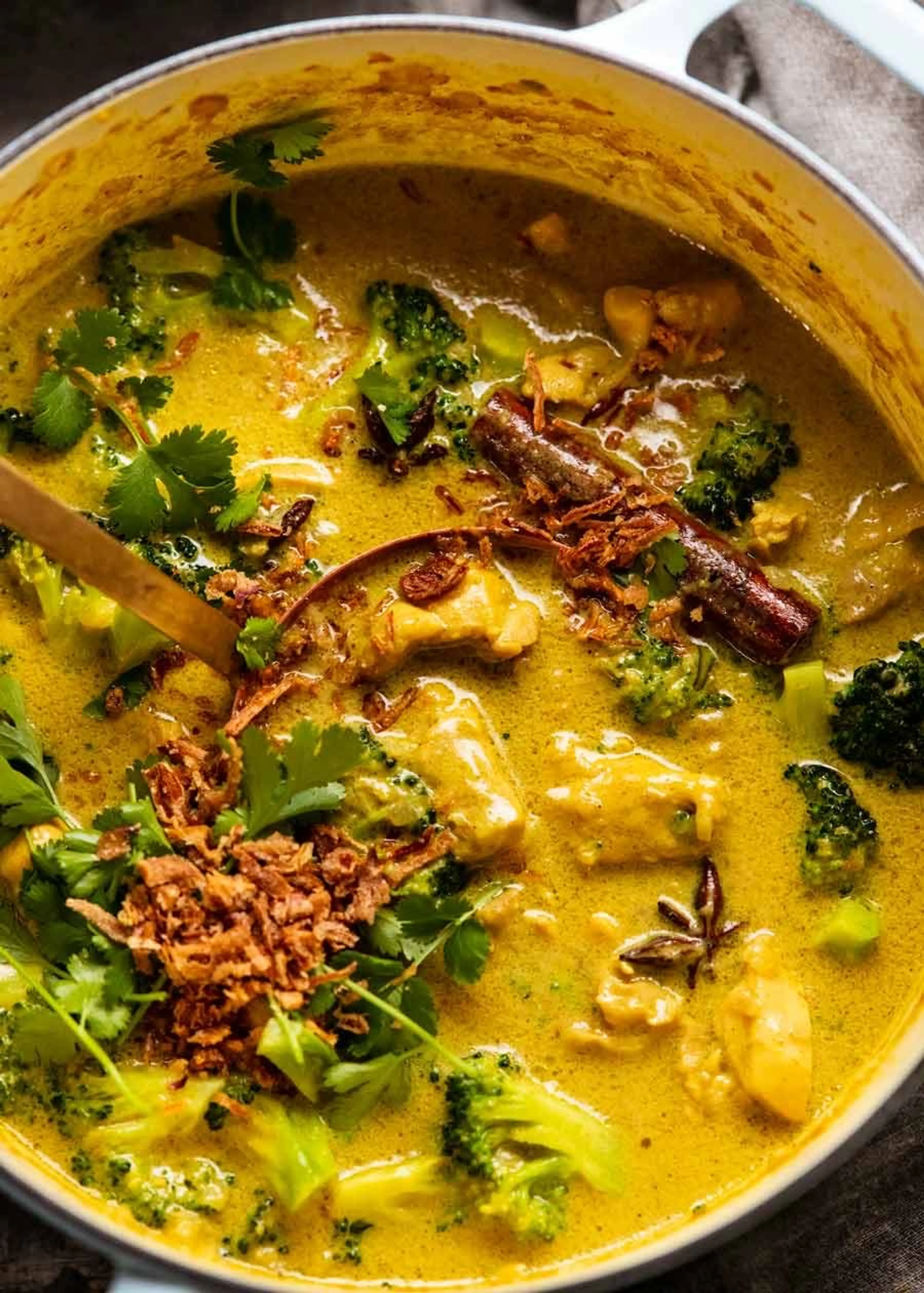 Golden coconut chicken curry