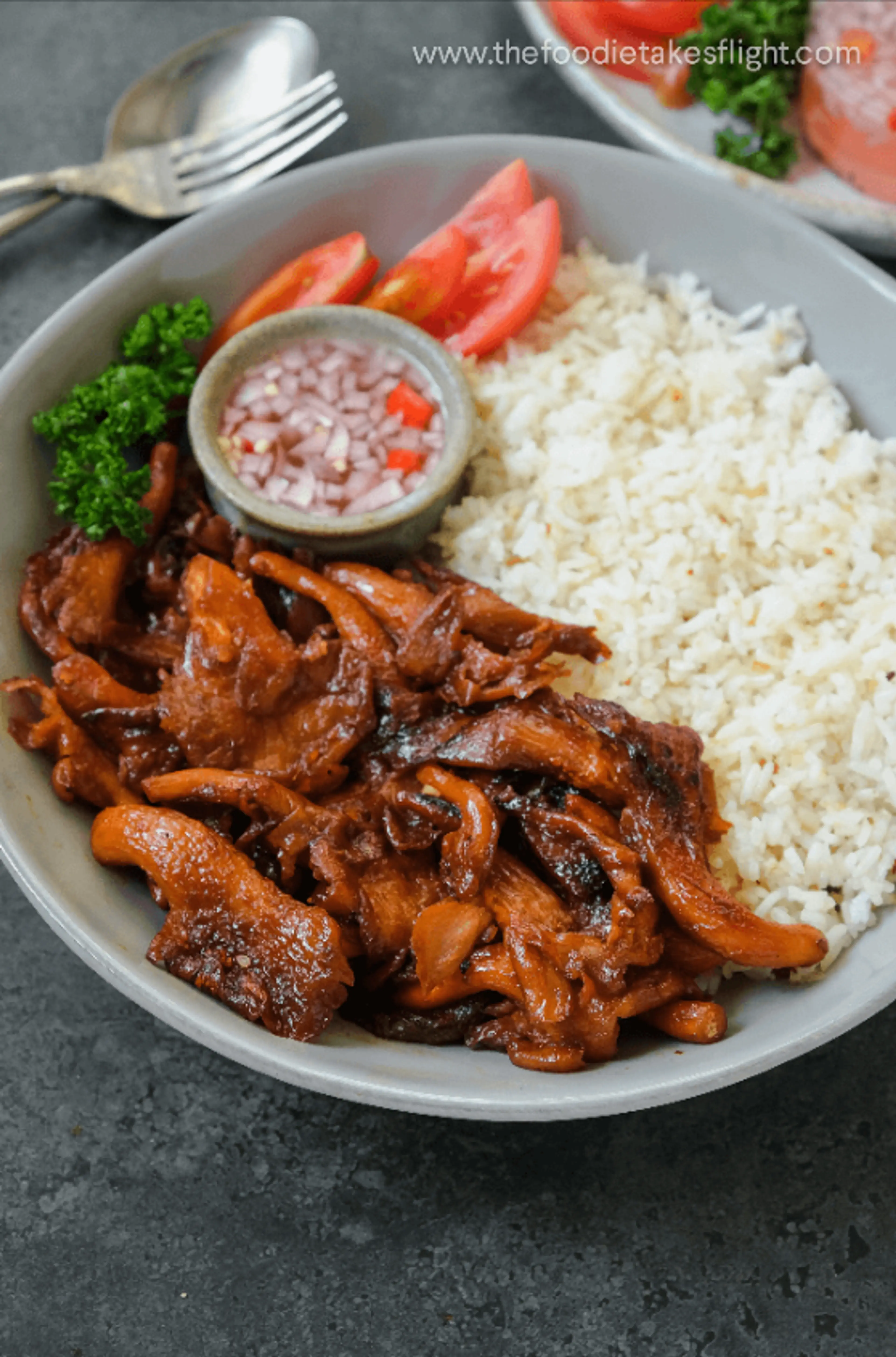 Oyster Mushroom Tocino (Filipino Cured "Meat")