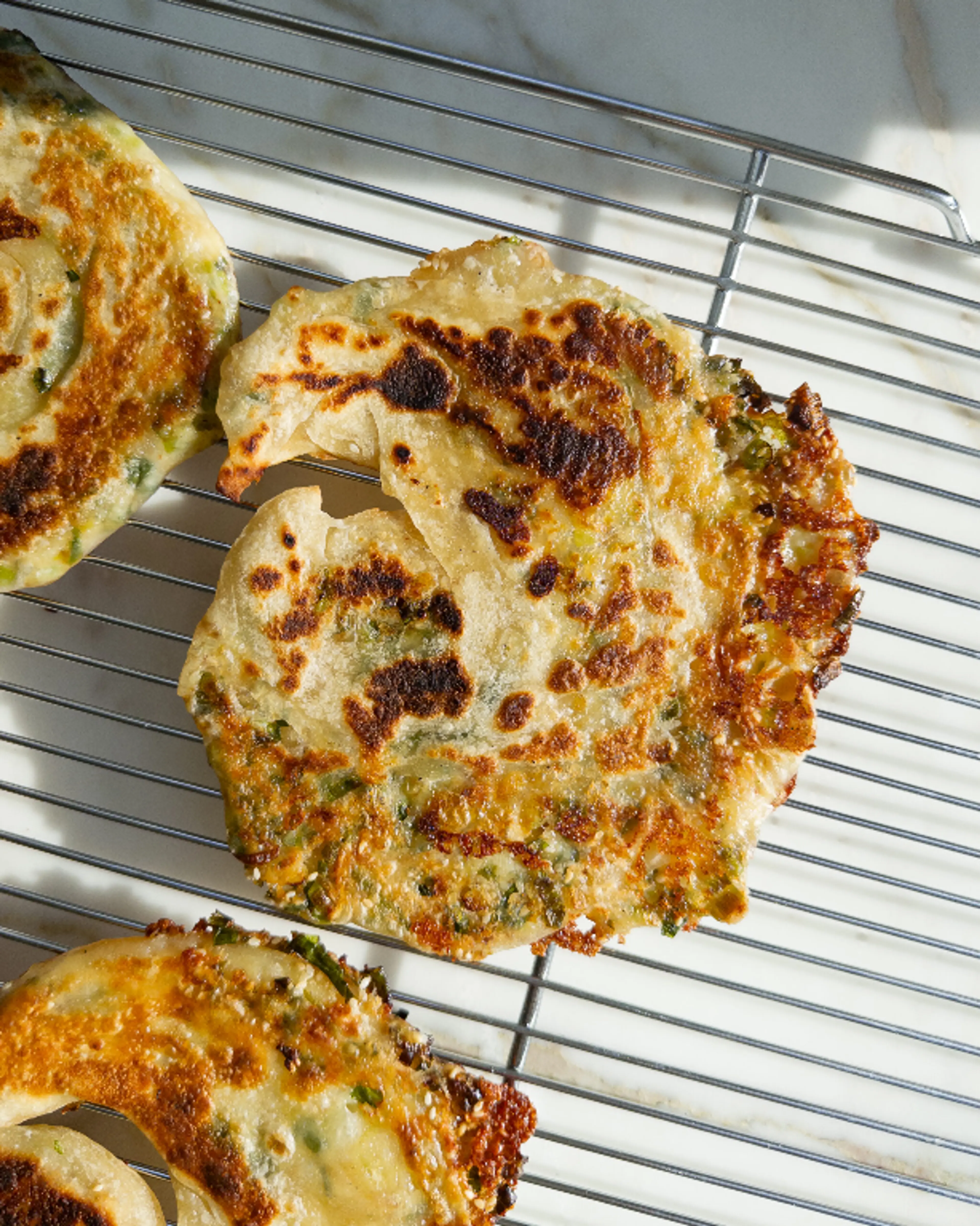 Cheesy Scallion Pancakes