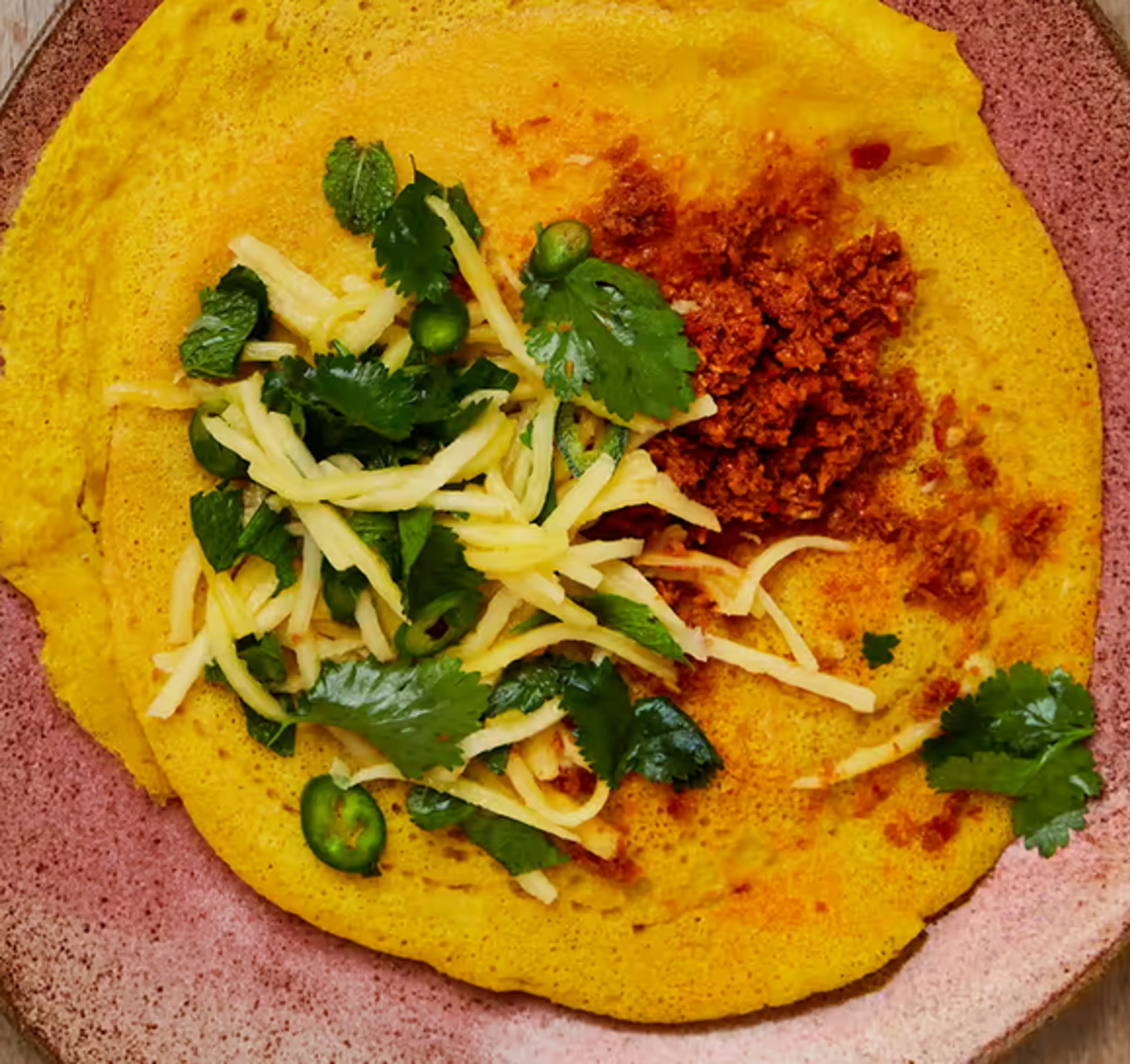 Spiced lentil dosa