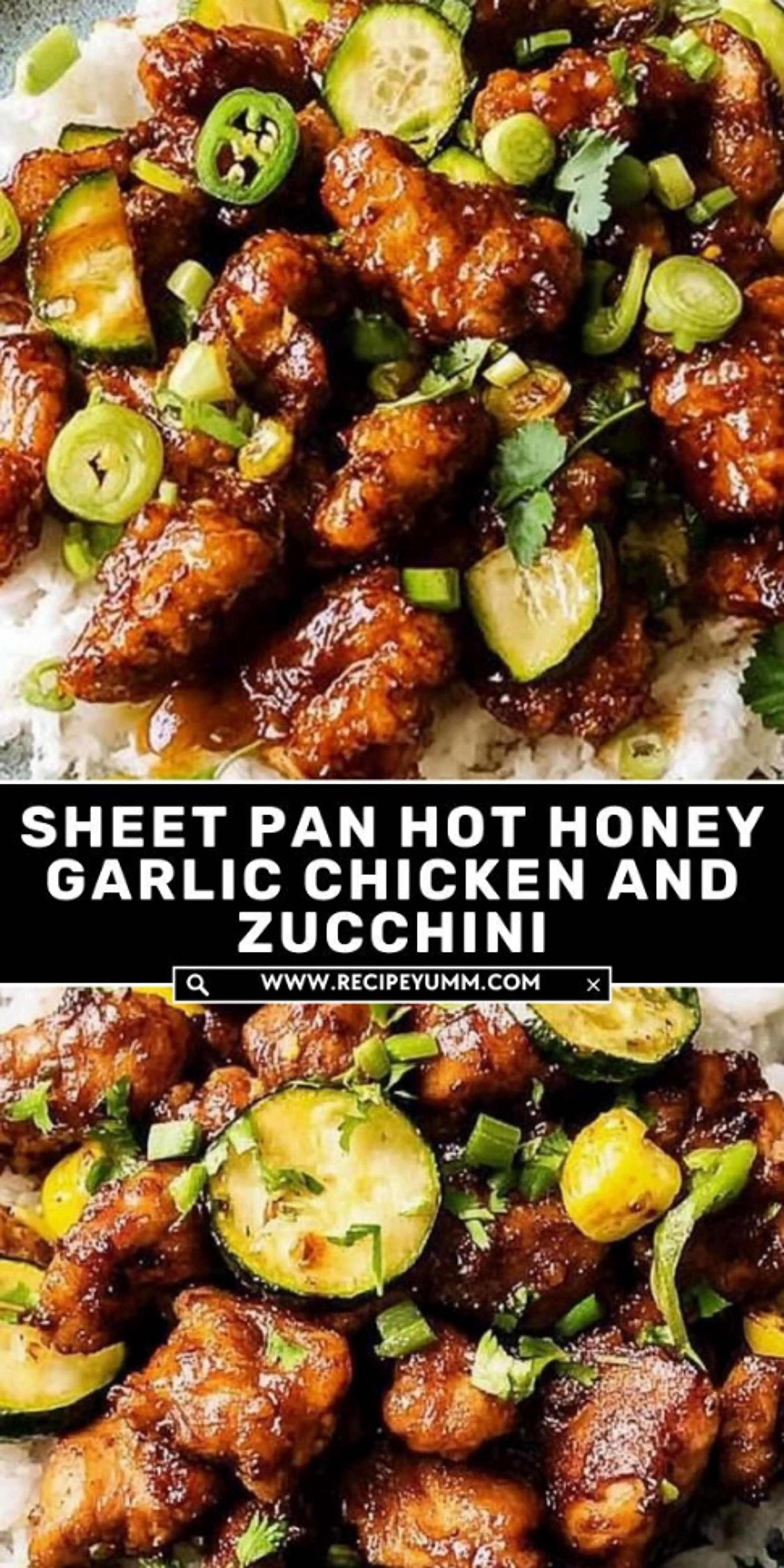 Sheet Pan Hot Honey Garlic Chicken and Zucchini