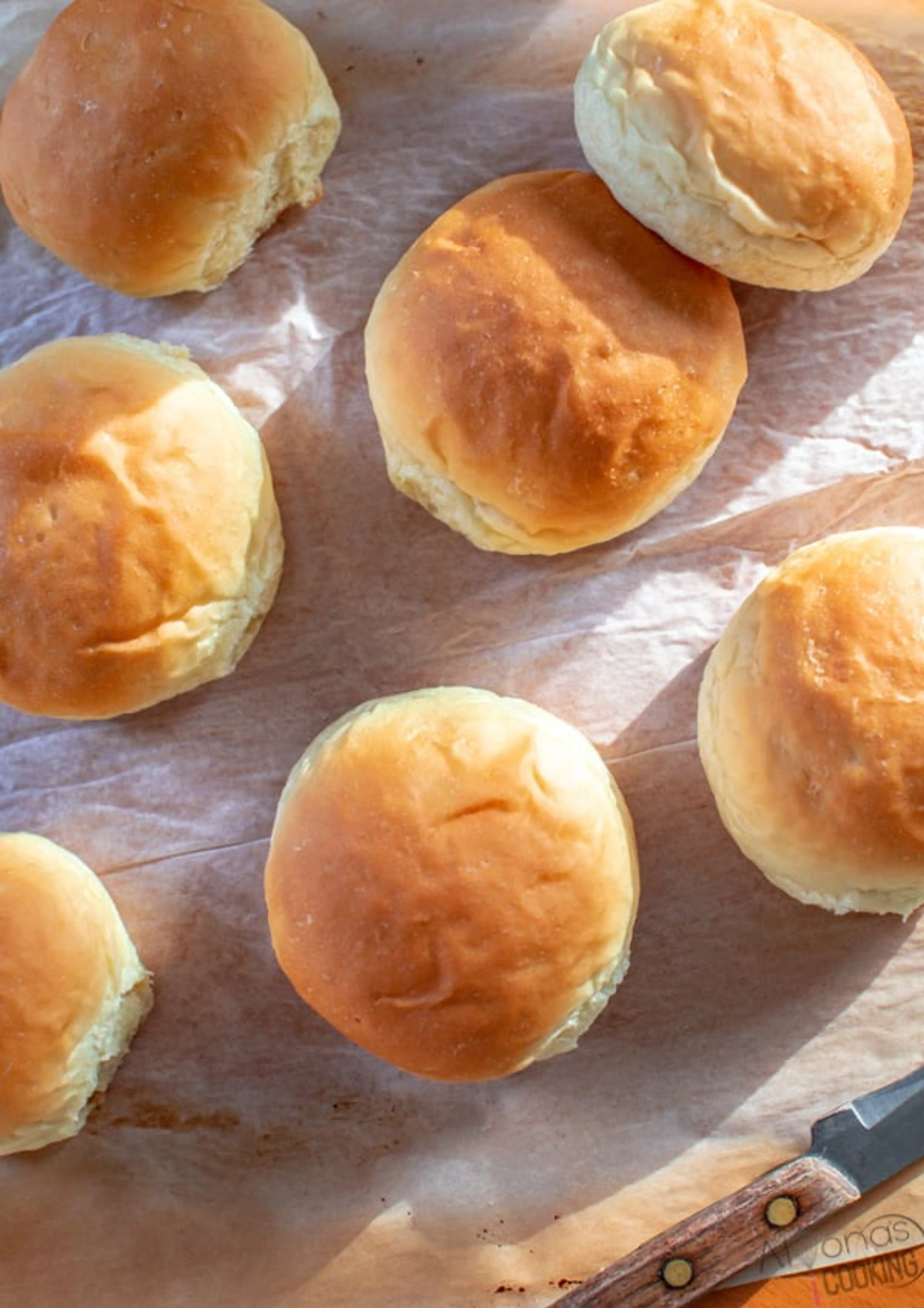 Feather Light Hamburger Buns Recipe