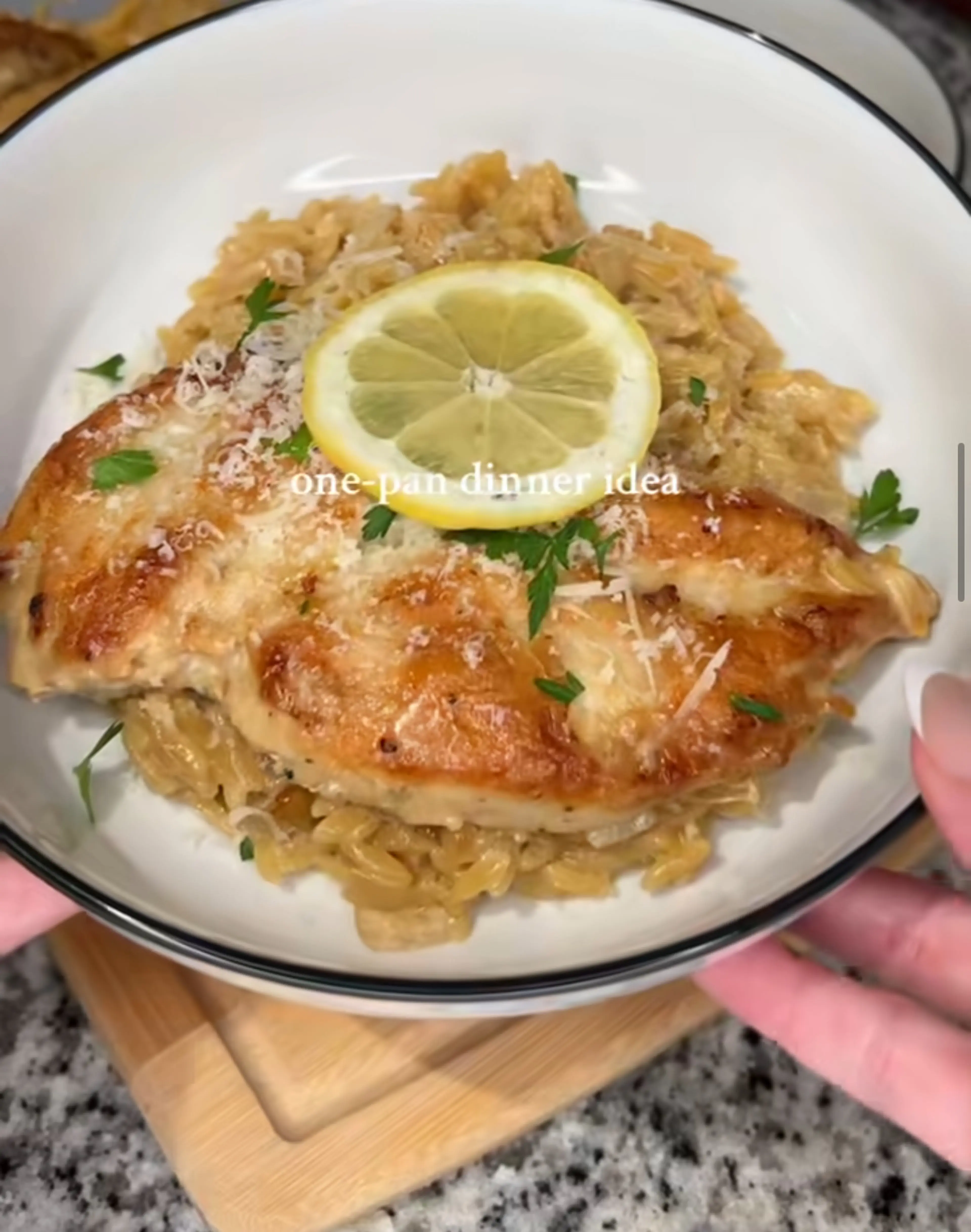 Creamy Lemon & Garlic Orzo with Chicken