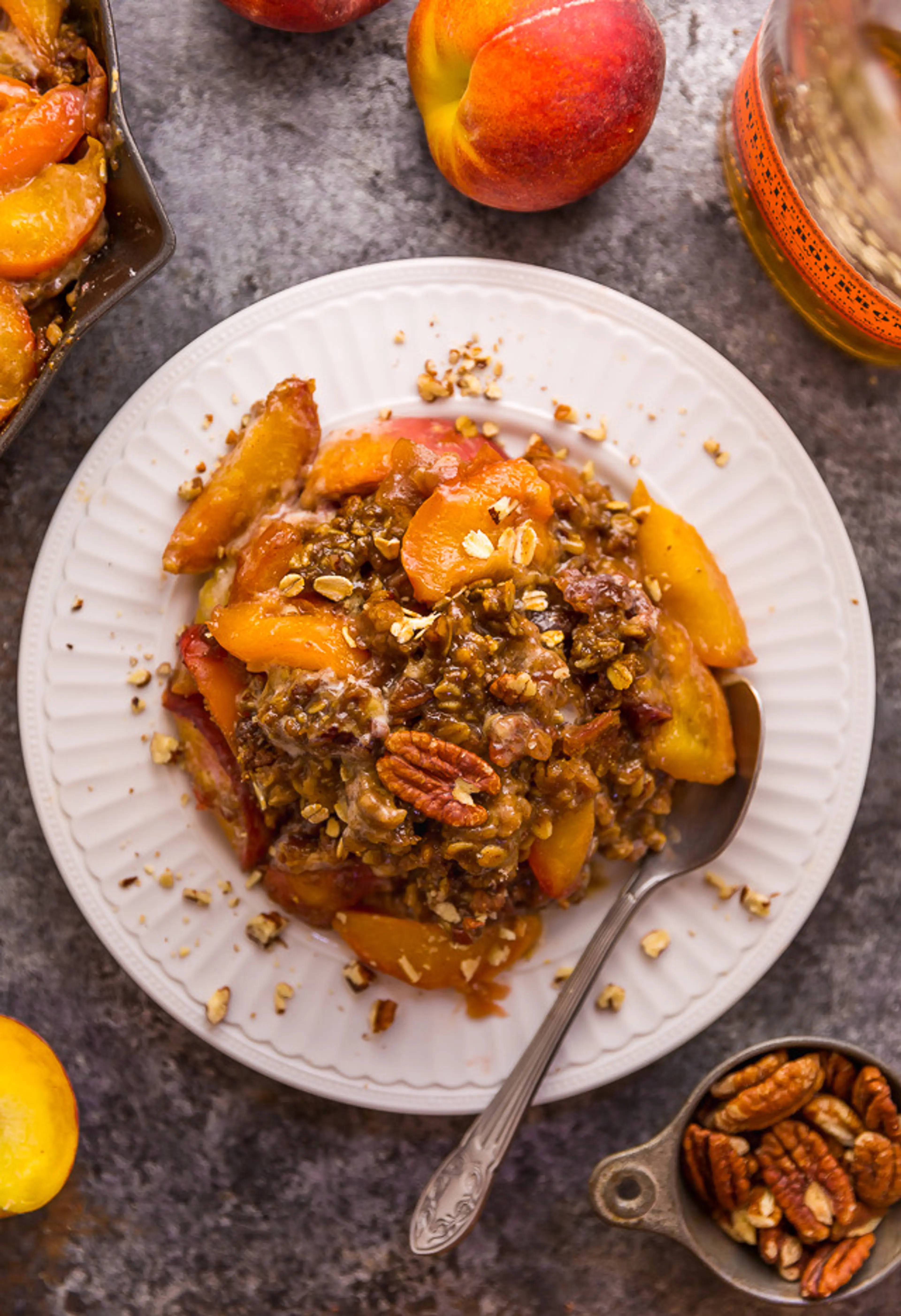 Bourbon Pecan Peach Crisp
