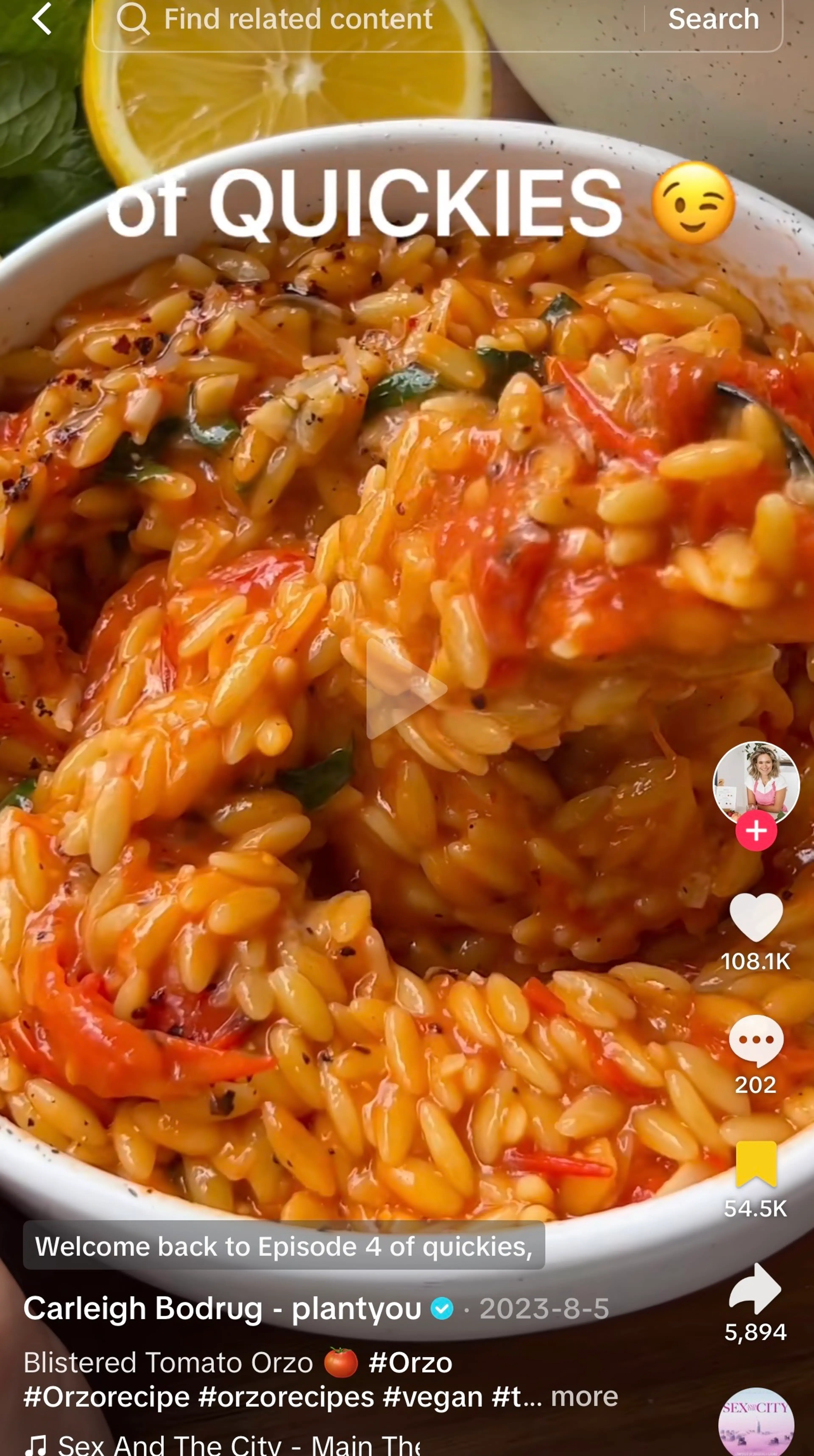 Blistered Tomato Orzo