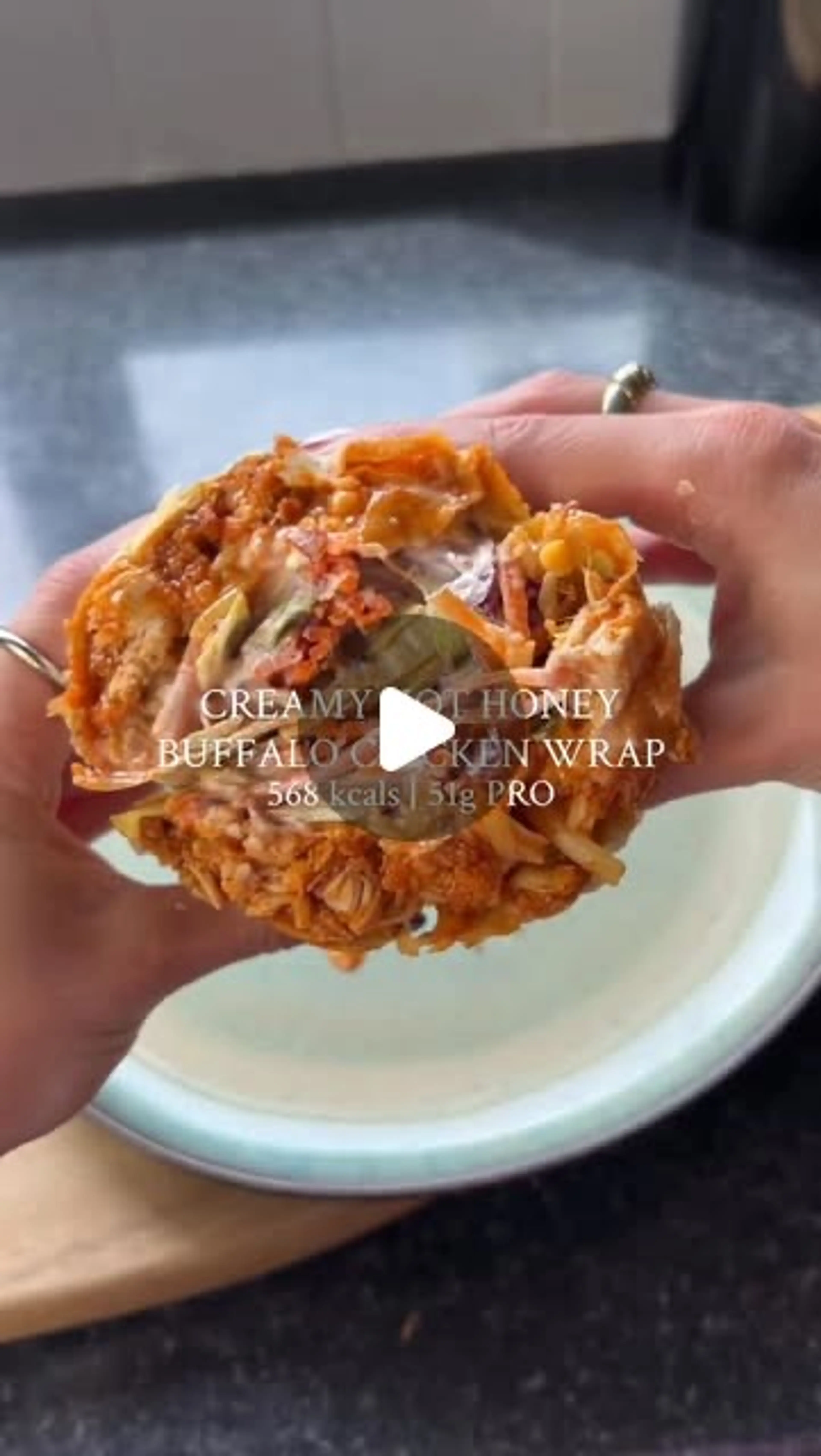 Creamy Hot Honey Buffalo Chicken Wrap