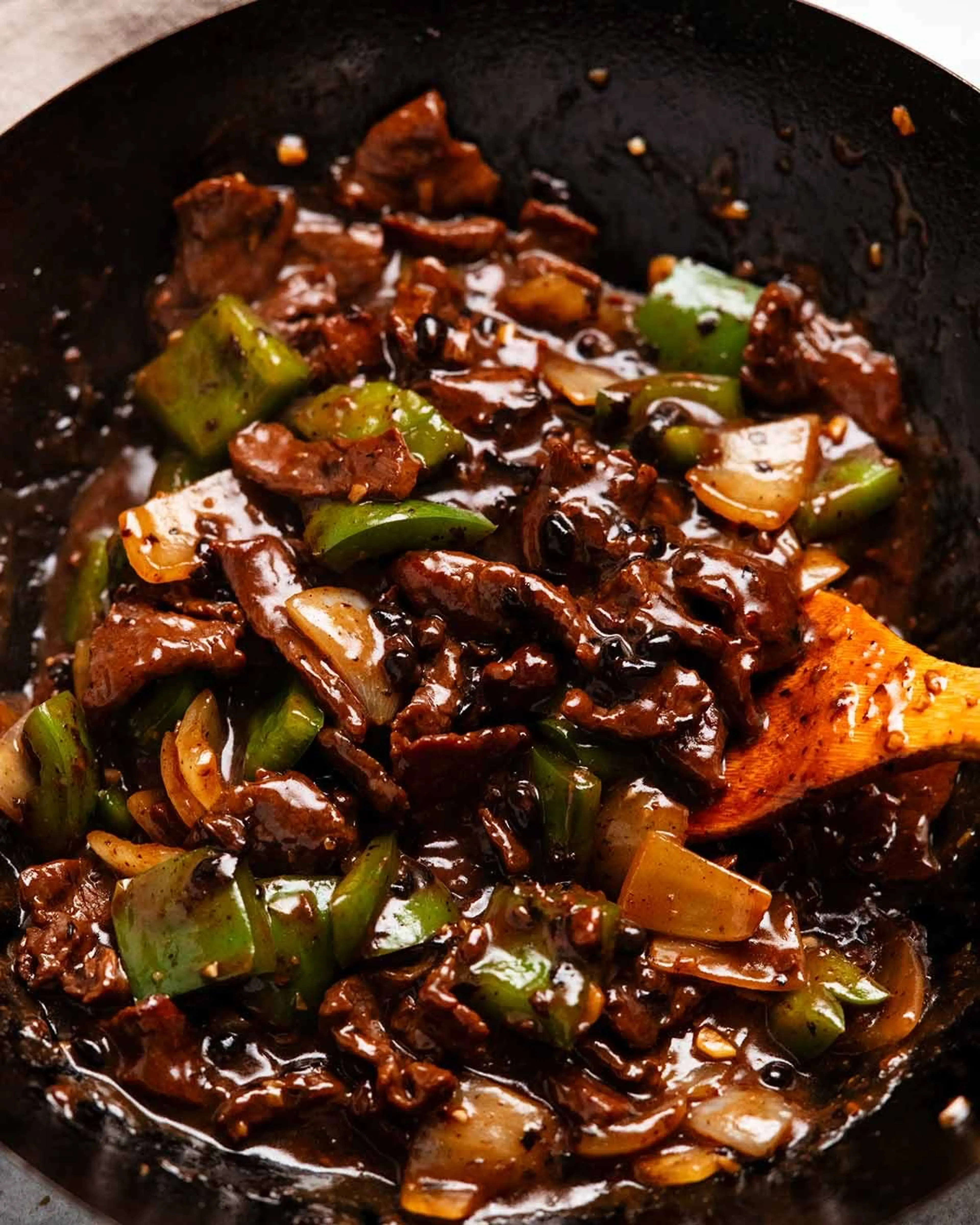 Beef in black bean sauce
