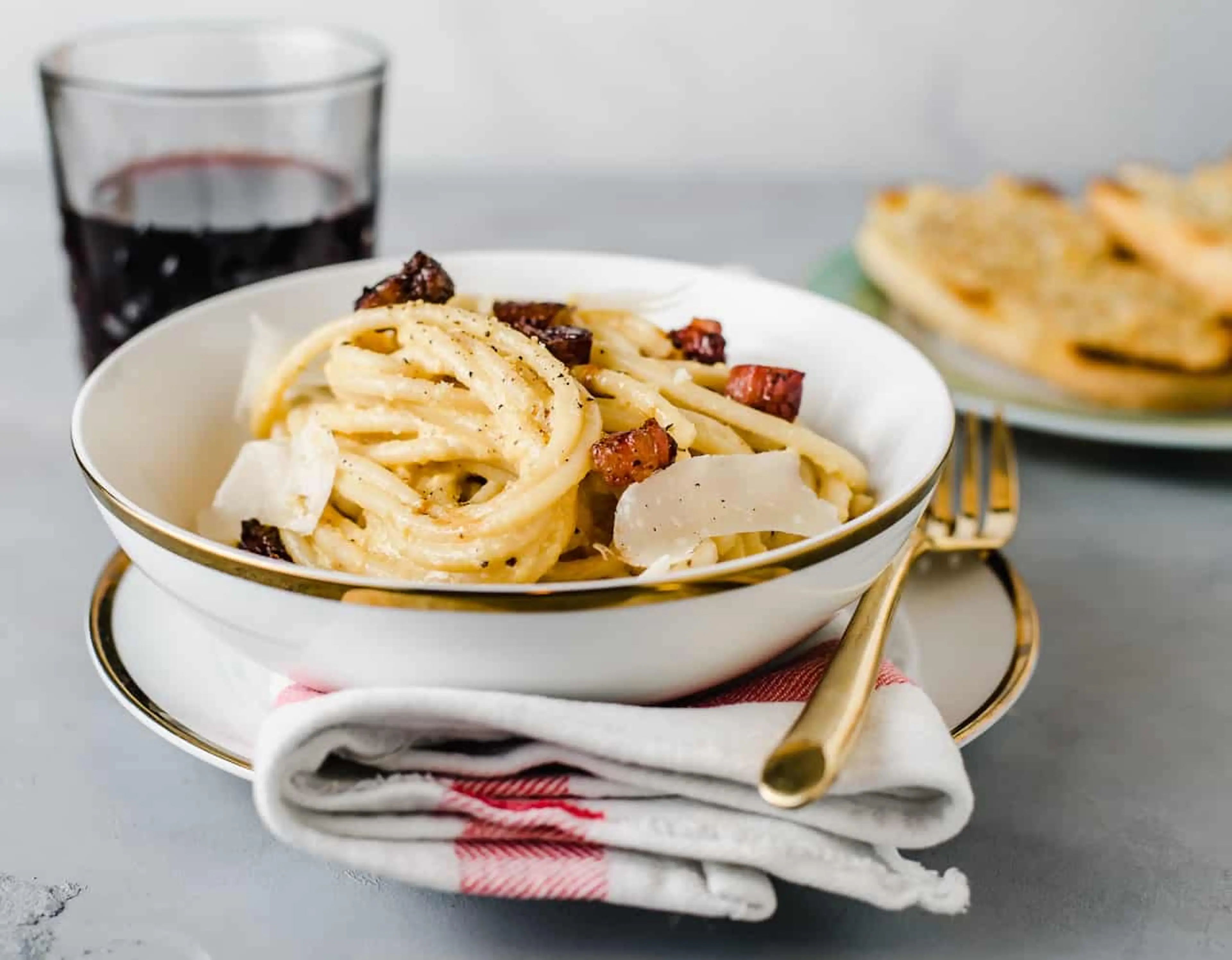 Bucatini Carbonara with Guanciale & Cheese