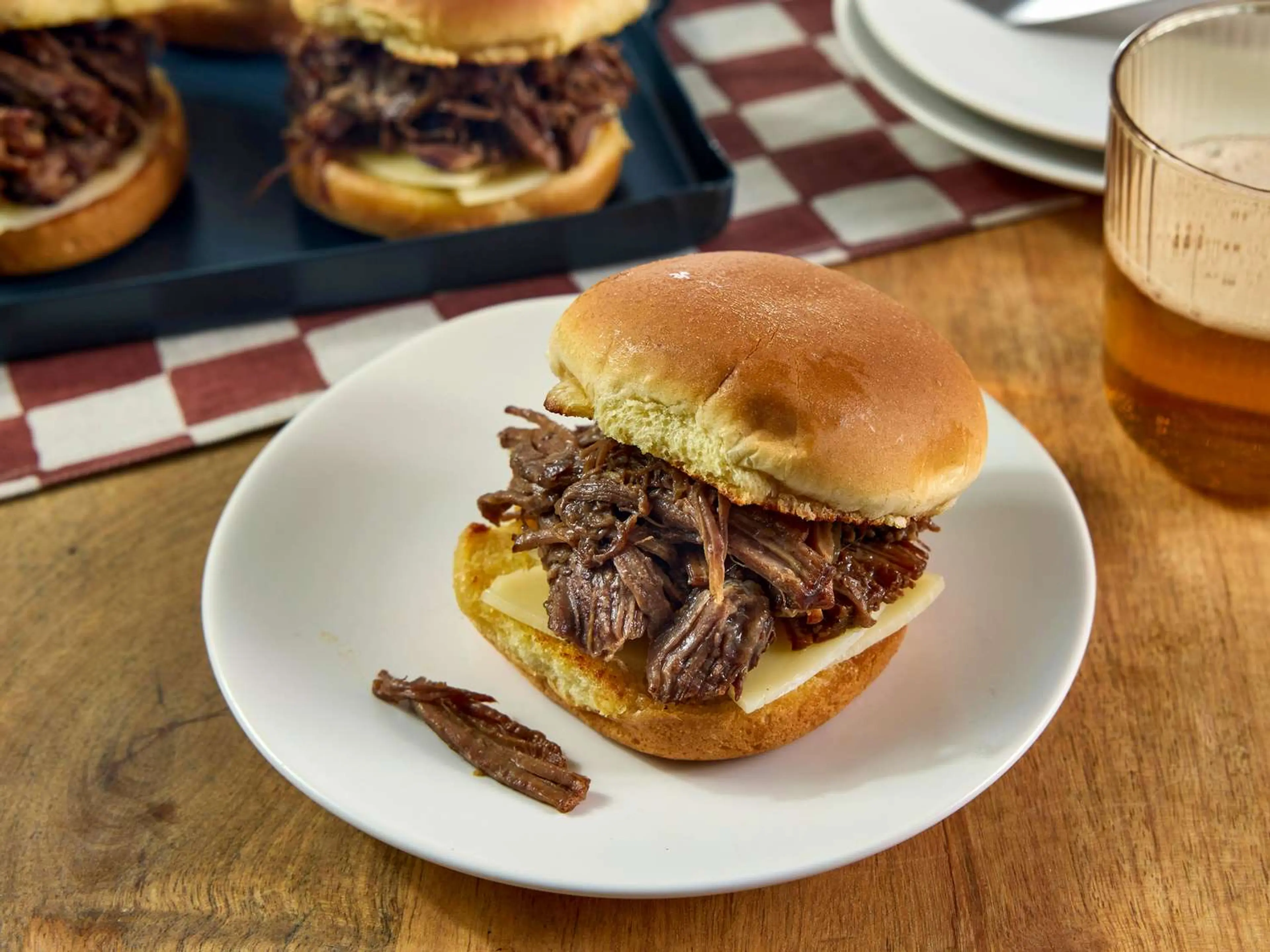 Slow Cooker Philly-Style Shredded Beef Sliders