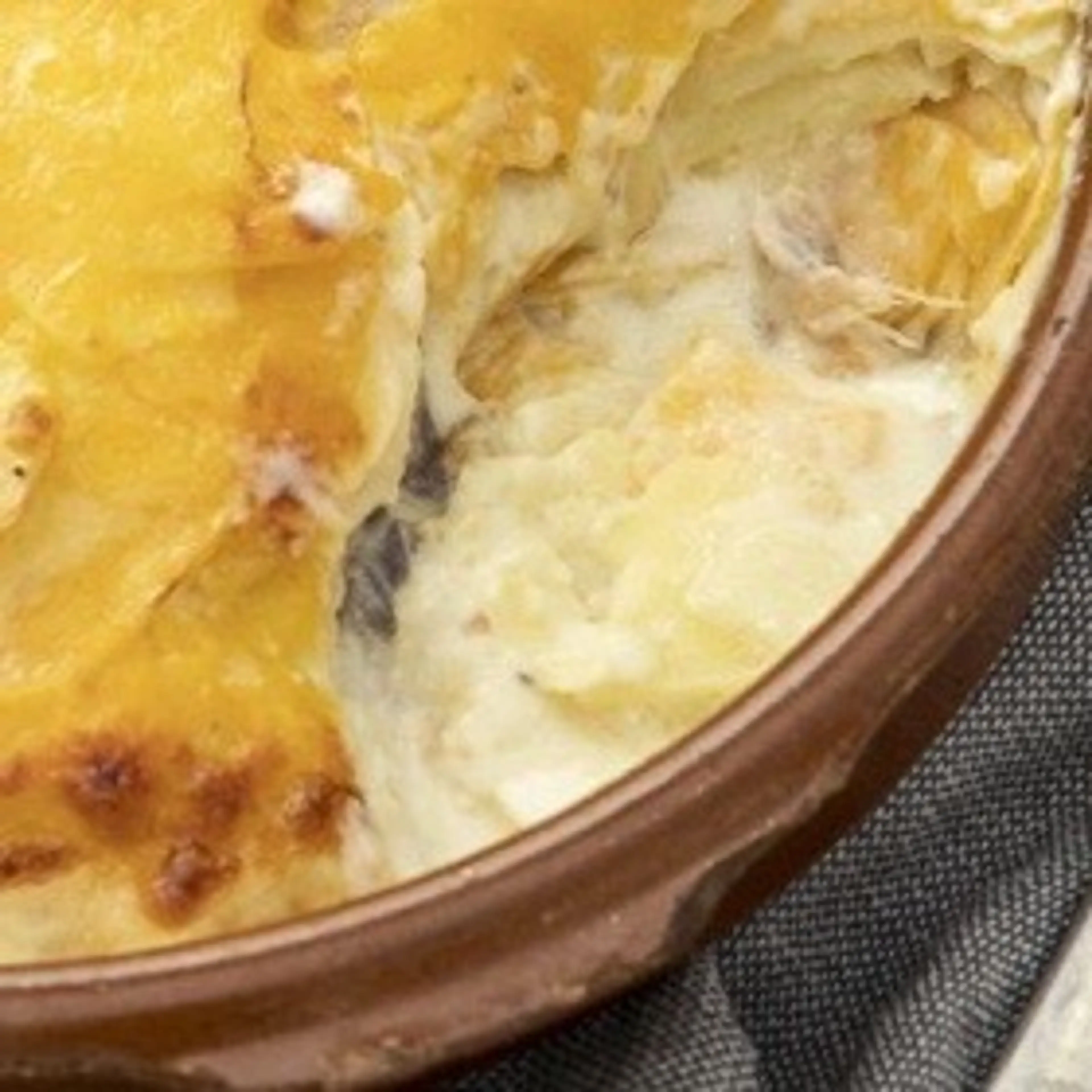 Gratin of Smoked Mackerel and Turnip with Spiced Pickled Cuc