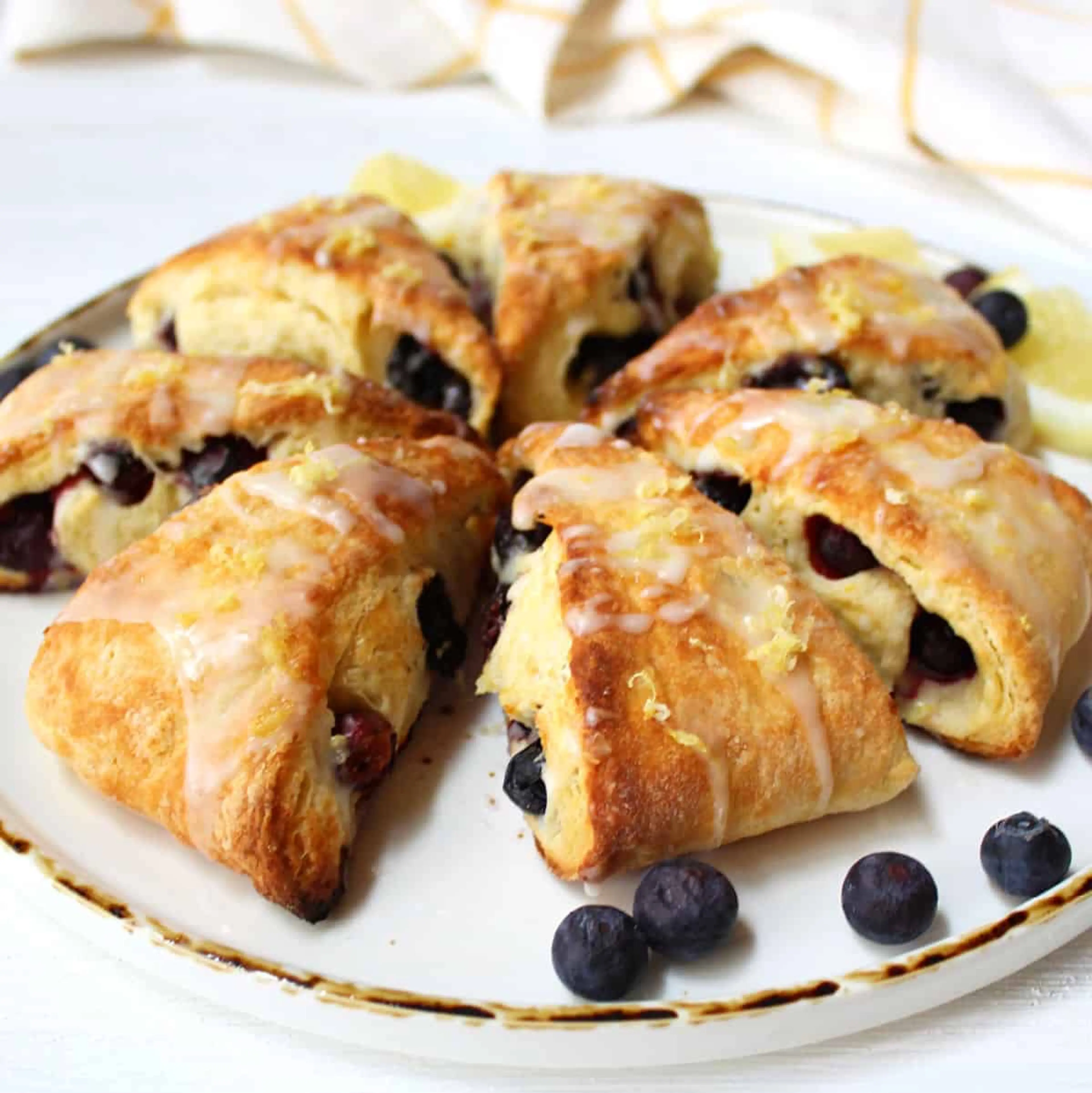 Blueberry Scones with Lemon Glaze