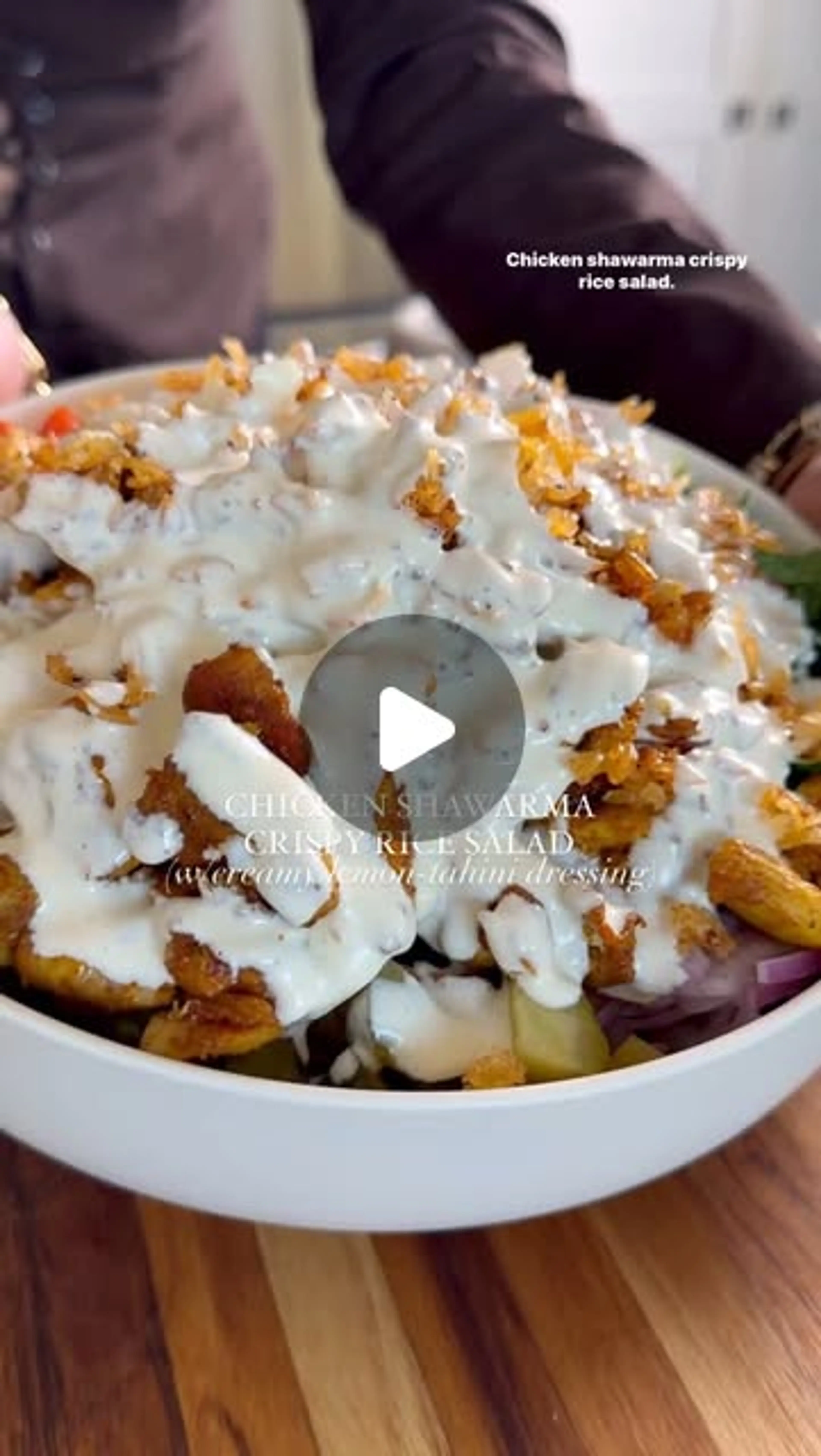 Chicken Shawarma Crispy Rice Salad
