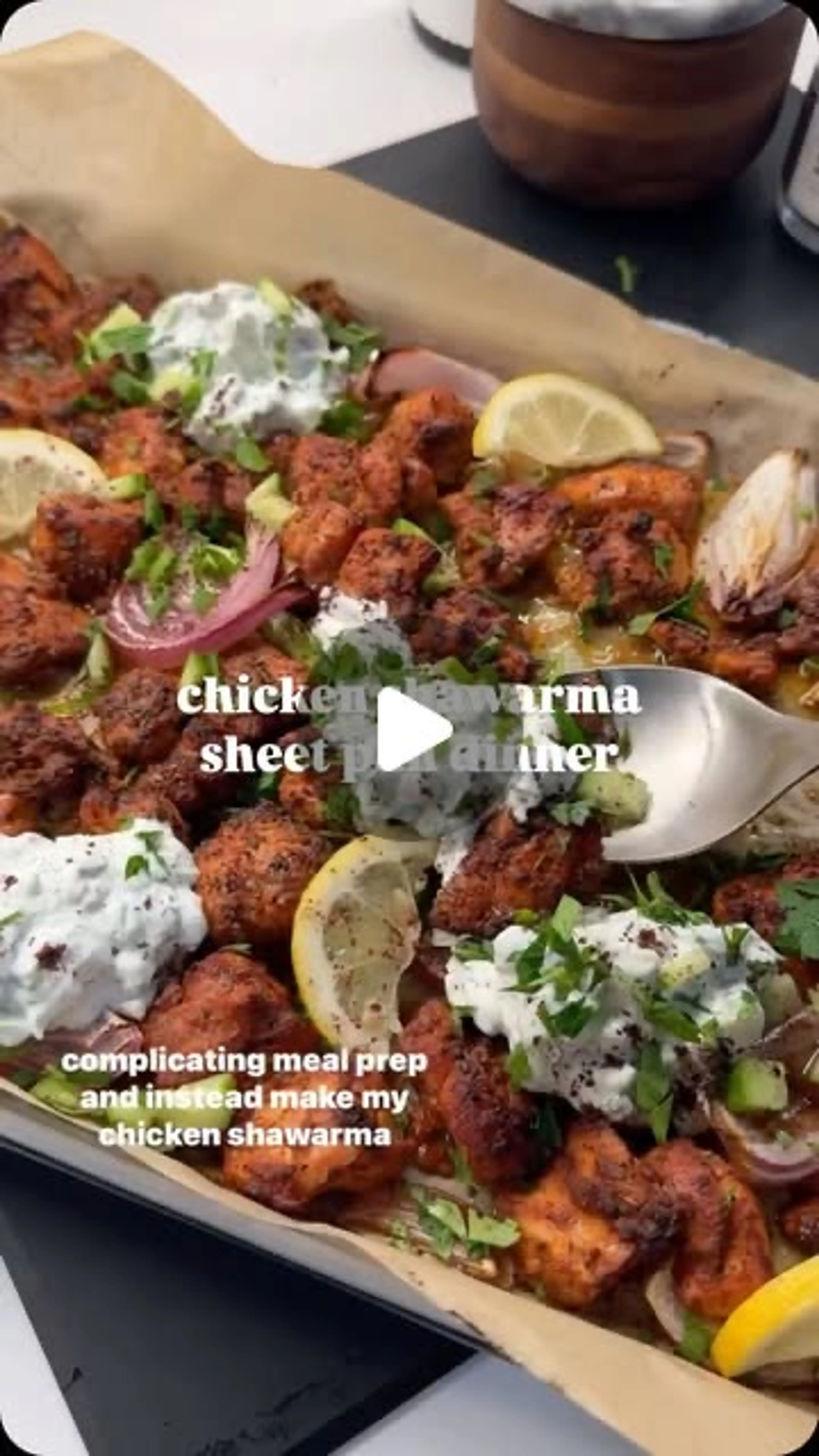 Chicken Shawarma Sheet Pan Dinner