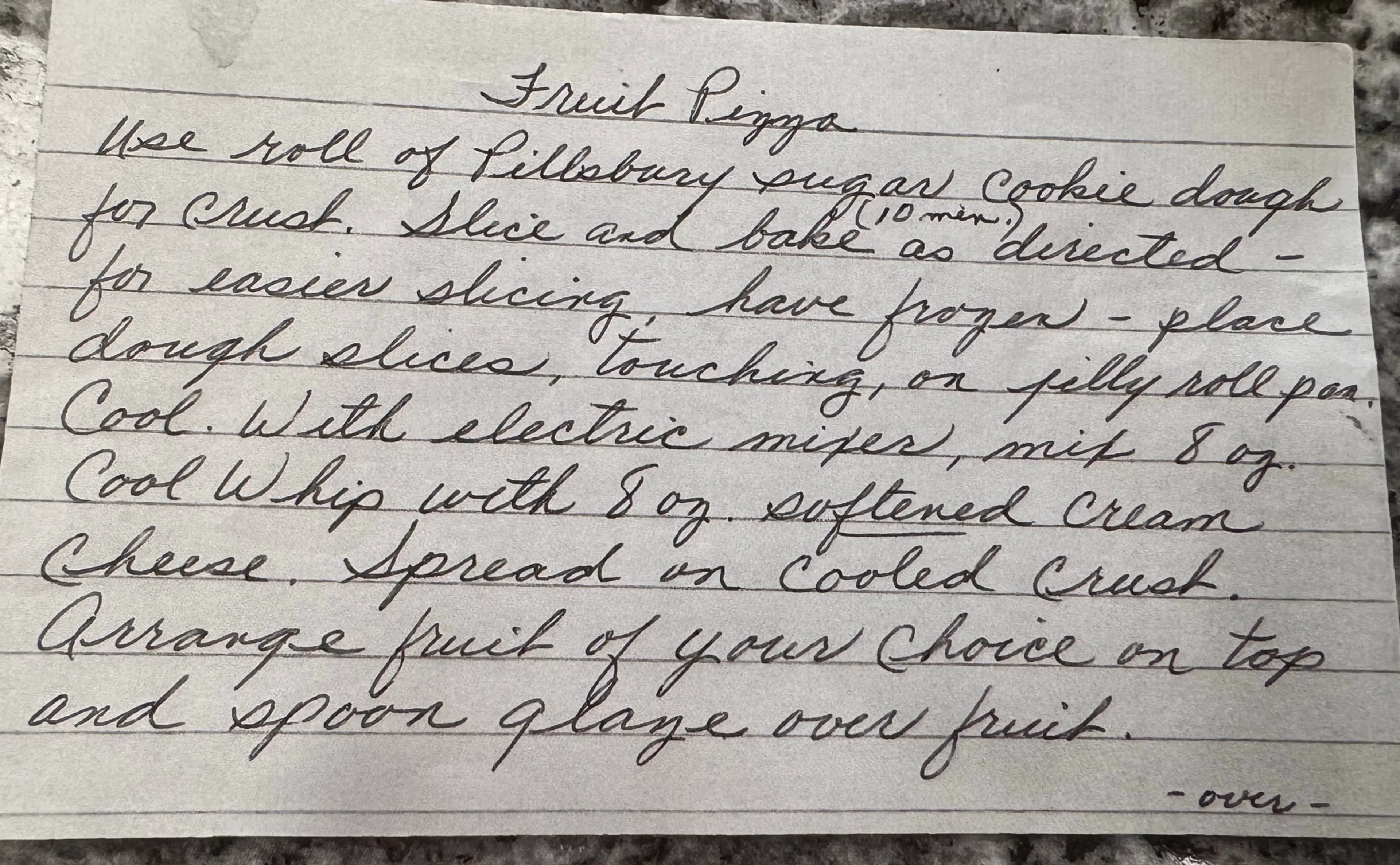 (Fruit Pizza) And glaze